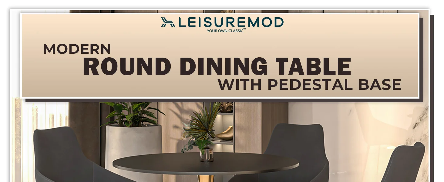 Bristol 31" round dining table Gold Base With Black Top