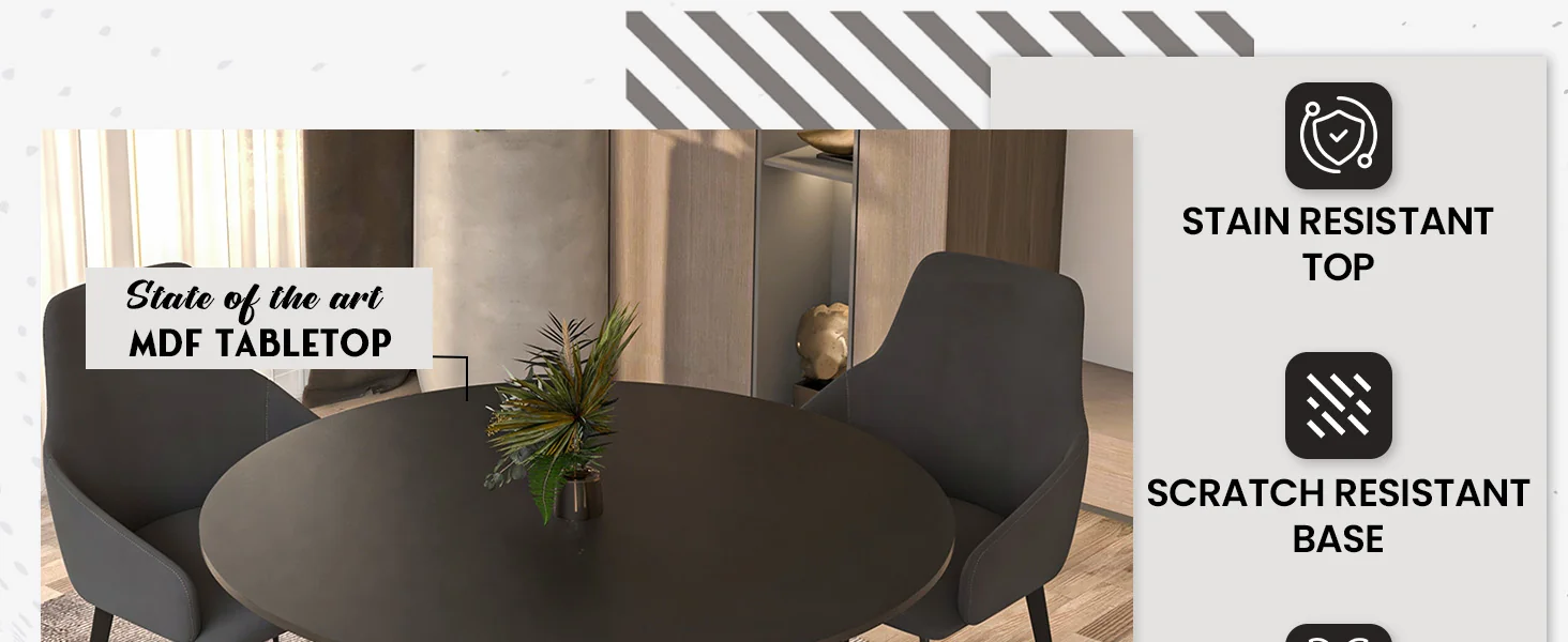 Bristol 40" round dining table Gold Base With Black Top