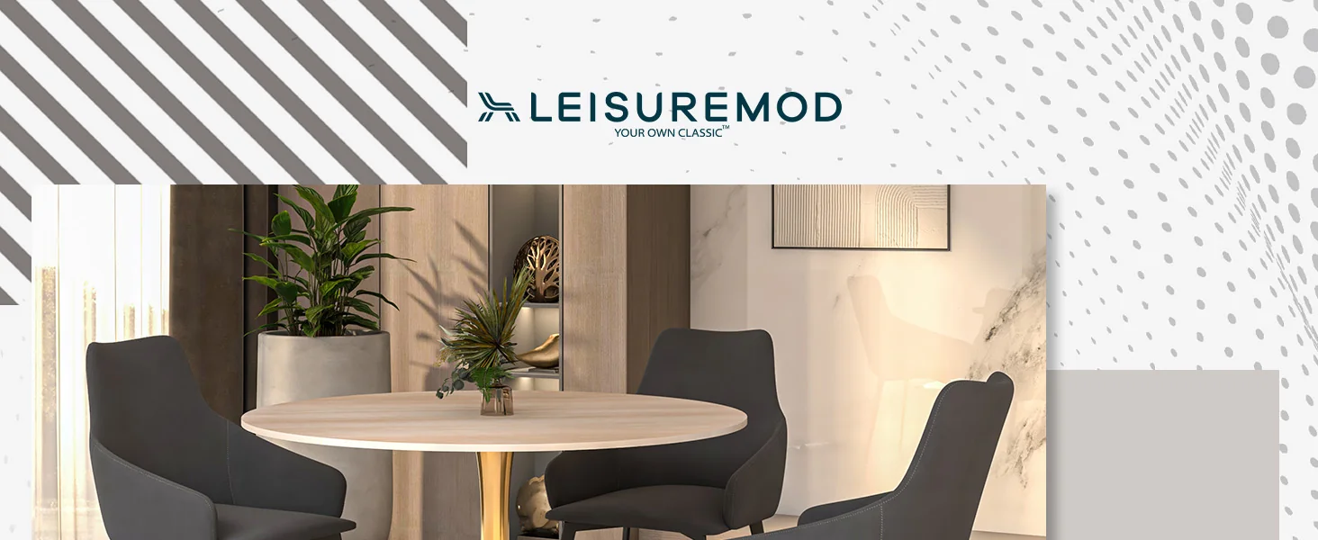 Bristol 40" round dining table Gold base with marbled MDF top