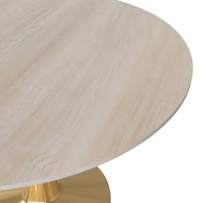 Bristol 40" round dining table Gold base with marbled MDF top