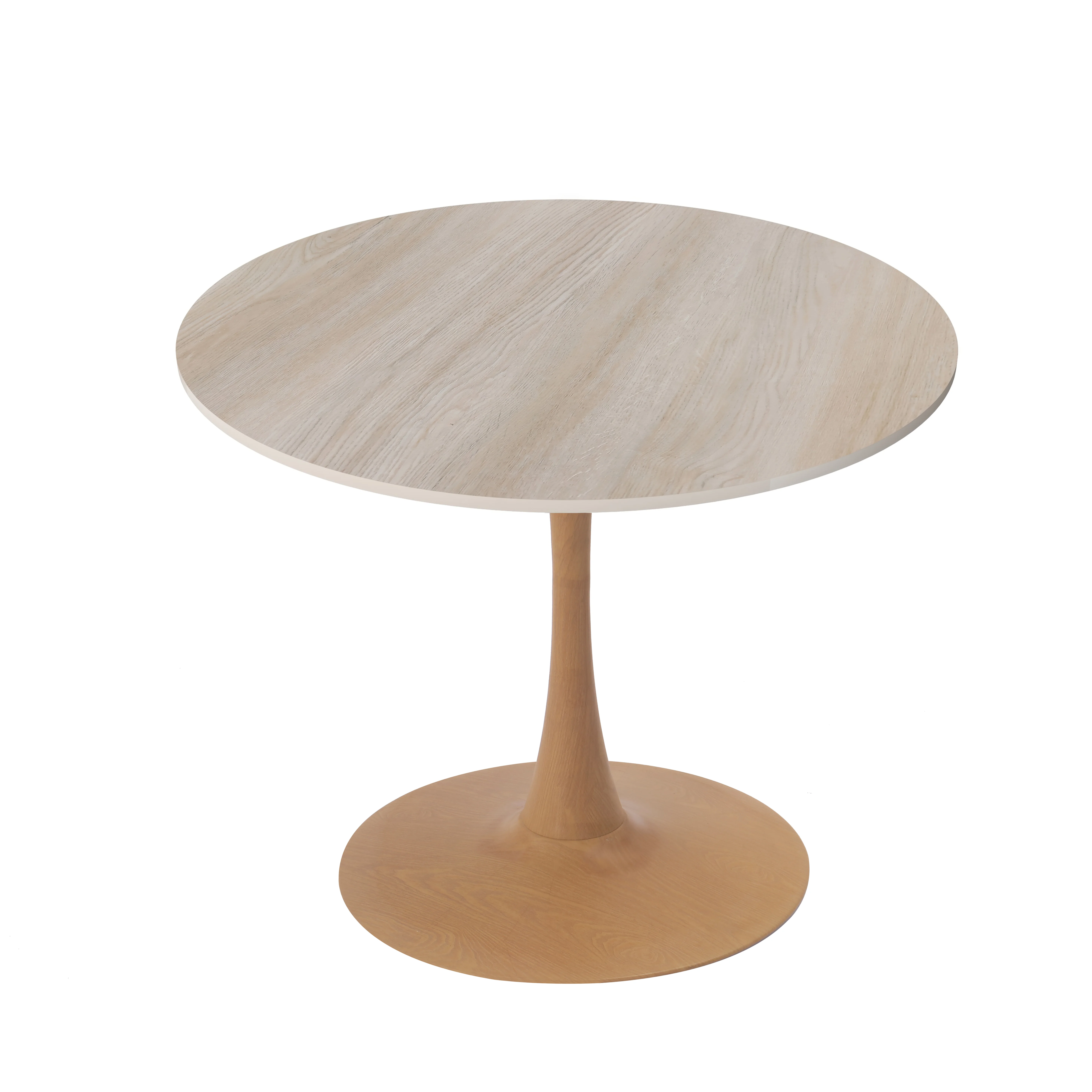 Bristol 35" Round Dining Table Wood Transfer Natural Base with MDF Natural Wood Top