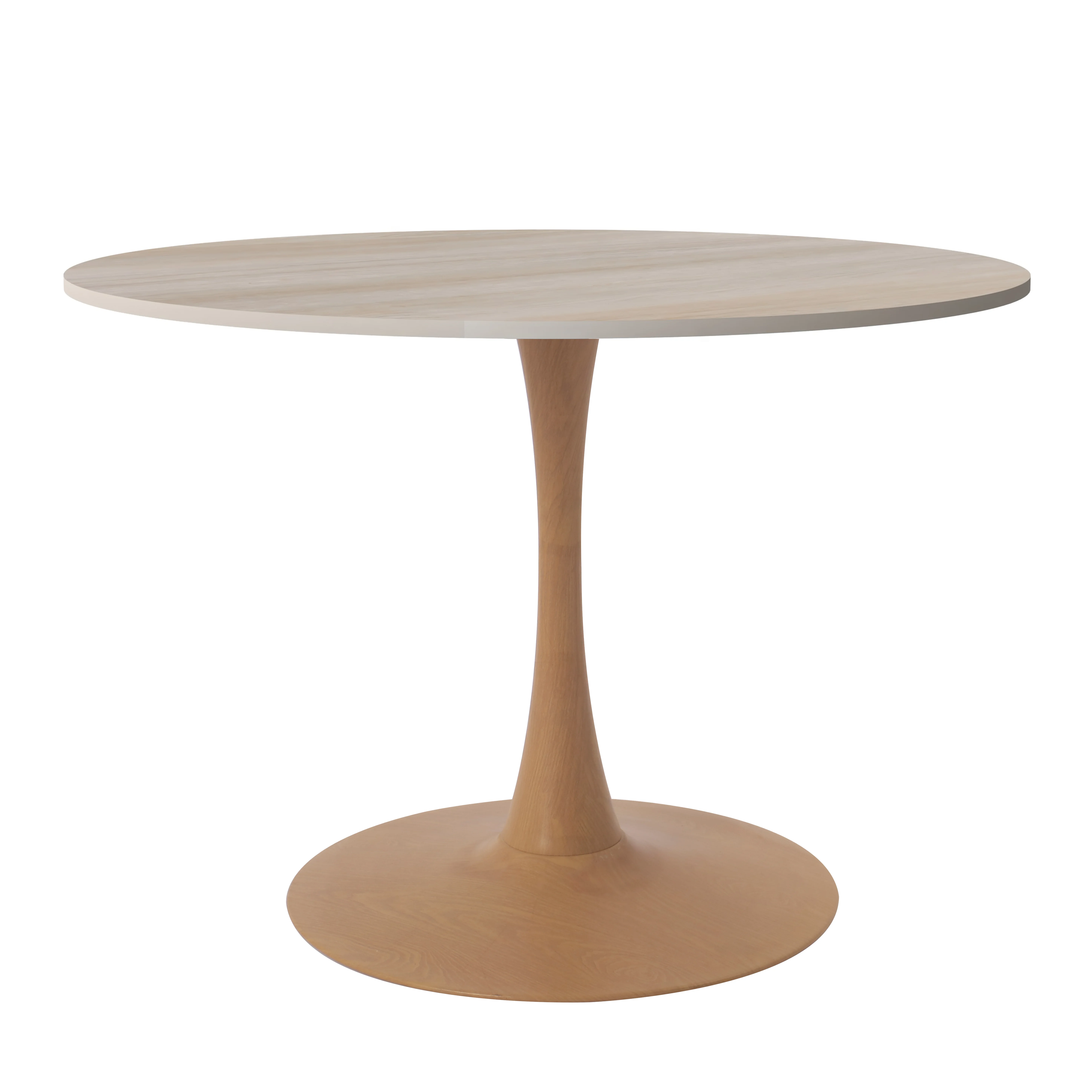 Bristol 35" Round Dining Table Wood Transfer Natural Base with MDF Natural Wood Top