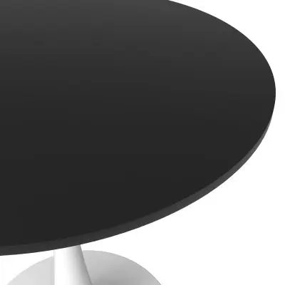 Leisyremod Bristol 24" Round Dining Table White base with Black top