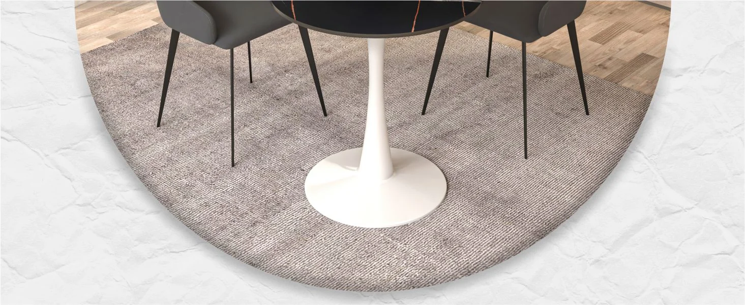 Bristol 24 round dining table White base with Black Sintered stone Top