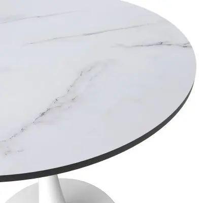 Leisyremod Bristol 24" Round Dining Table White base with White top