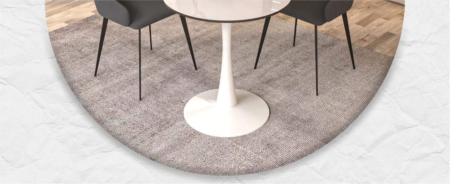 Bristol 24 round dining table White base with White Sintered stone Top