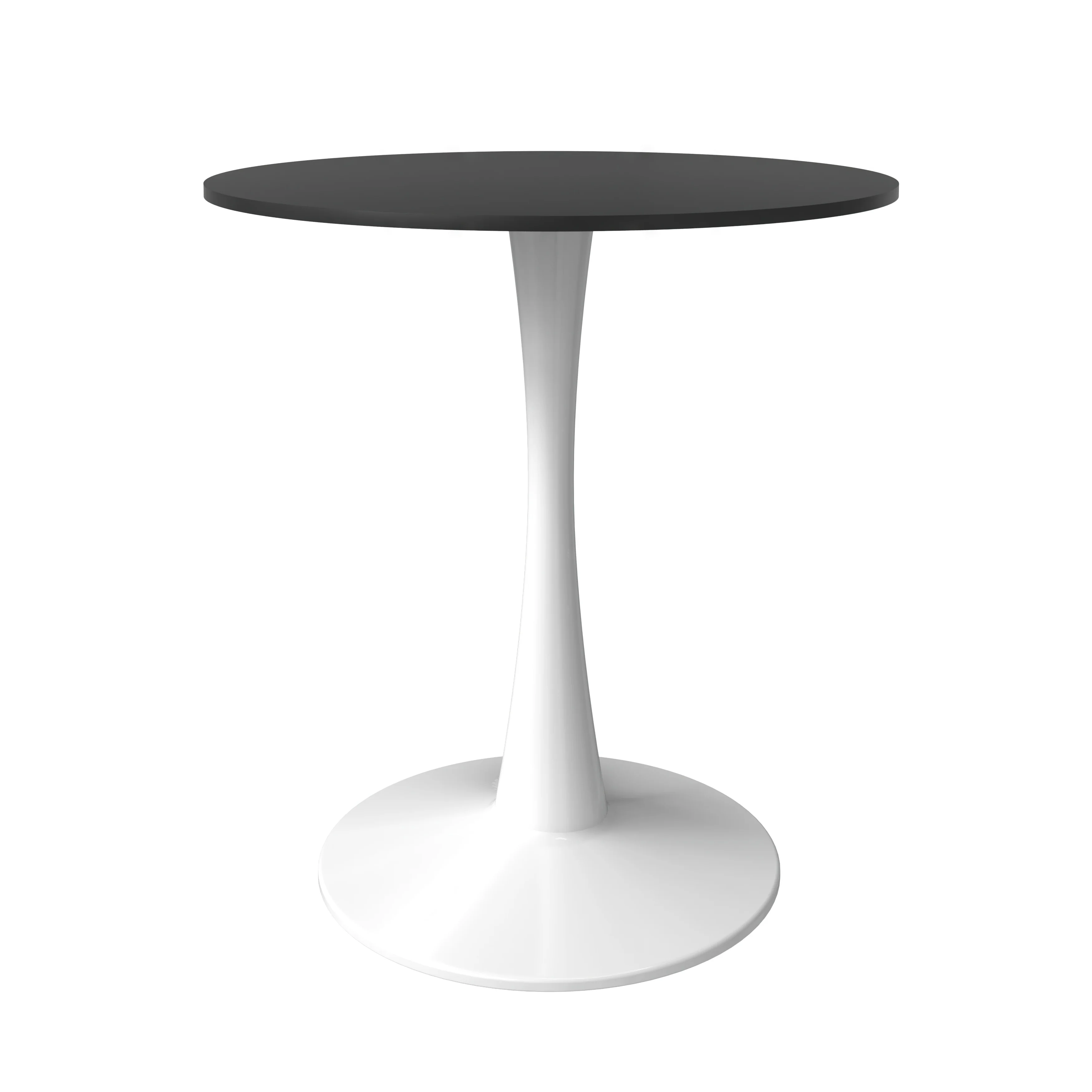 Leisyremod Bristol 27" Round Dining Table White base with Black top
