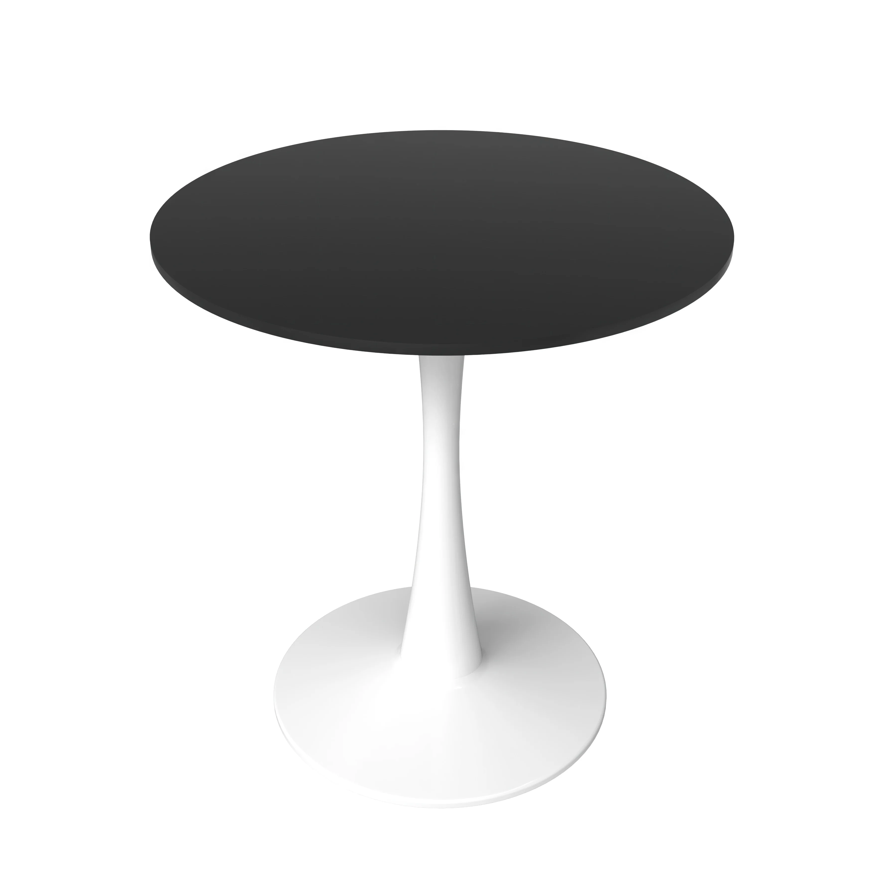 Leisyremod Bristol 27" Round Dining Table White base with Black top