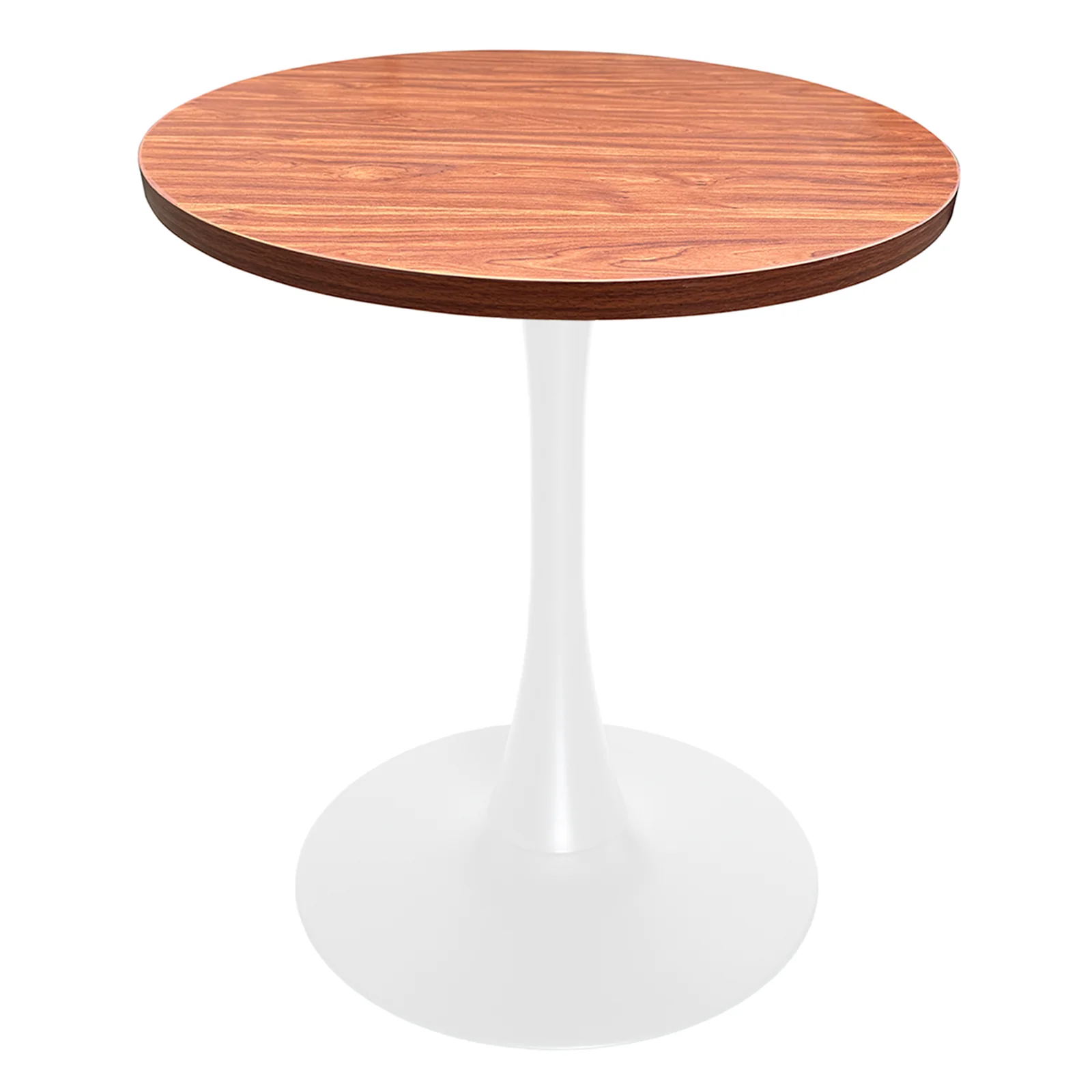 Bristol Dining table, White Base with 27" Round Cognac Brown MDF top