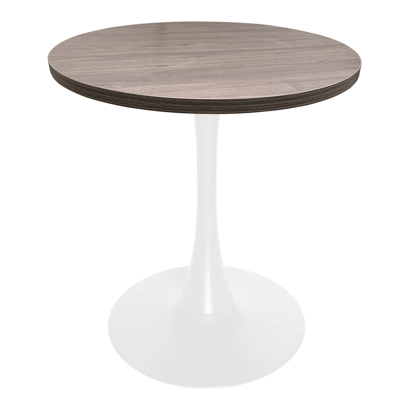Bristol Dining table, White Base with 27" Round Dark Walnut MDF top