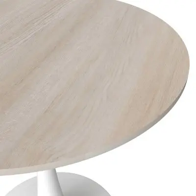 Bristol 27" round dining table White base with marbled MDF top