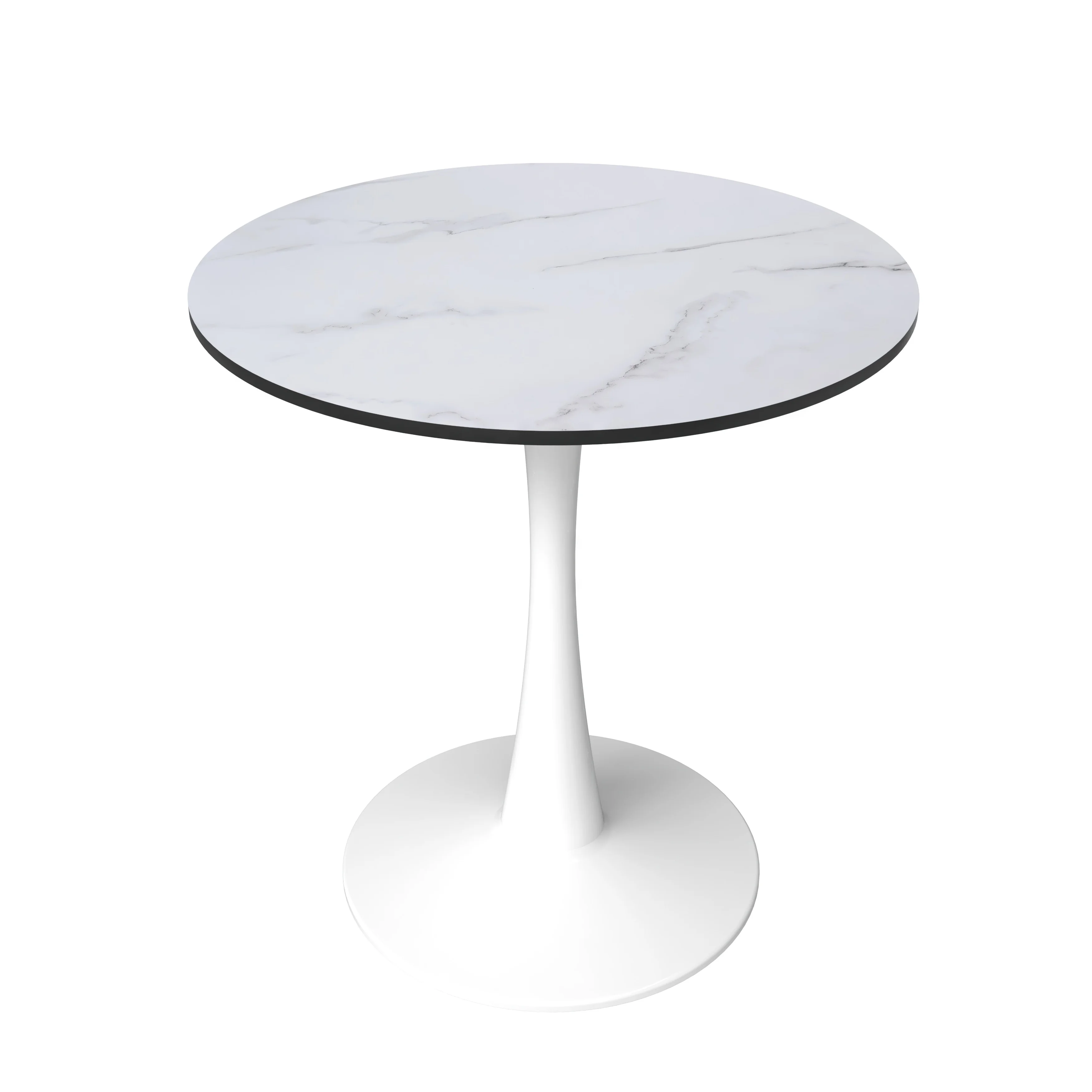 Leisyremod Bristol 27" Round Dining Table White base with White top