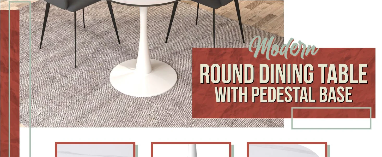 Bristol 27 round dining table White base with White Sintered stone Top