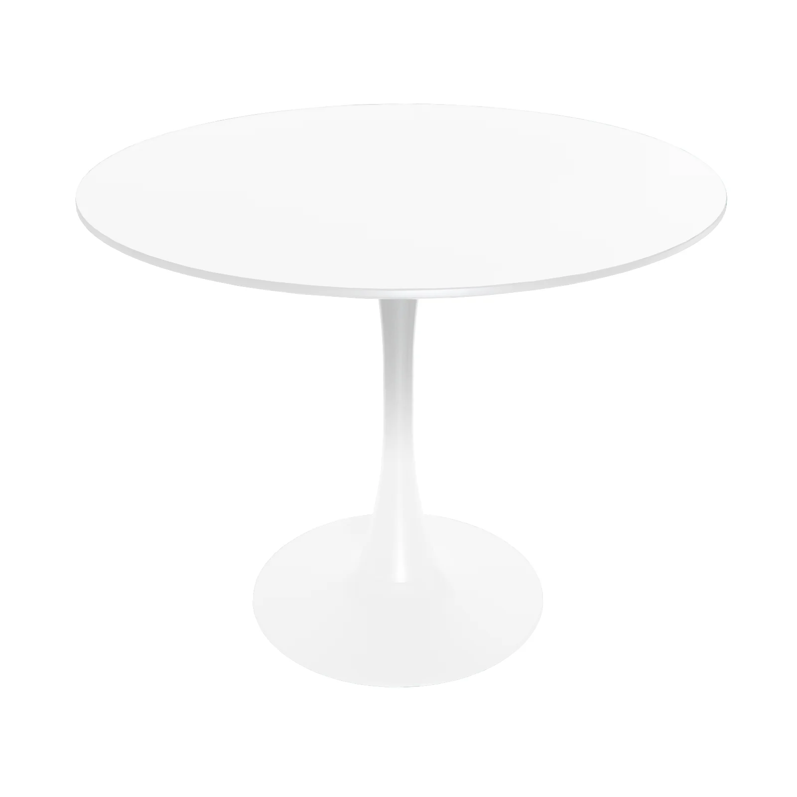 Bristol Mid-Century Modern Round Dining Table with Wood Top and Iron Pedestal Base with Gloss Finish for Kitchen and Dining Room