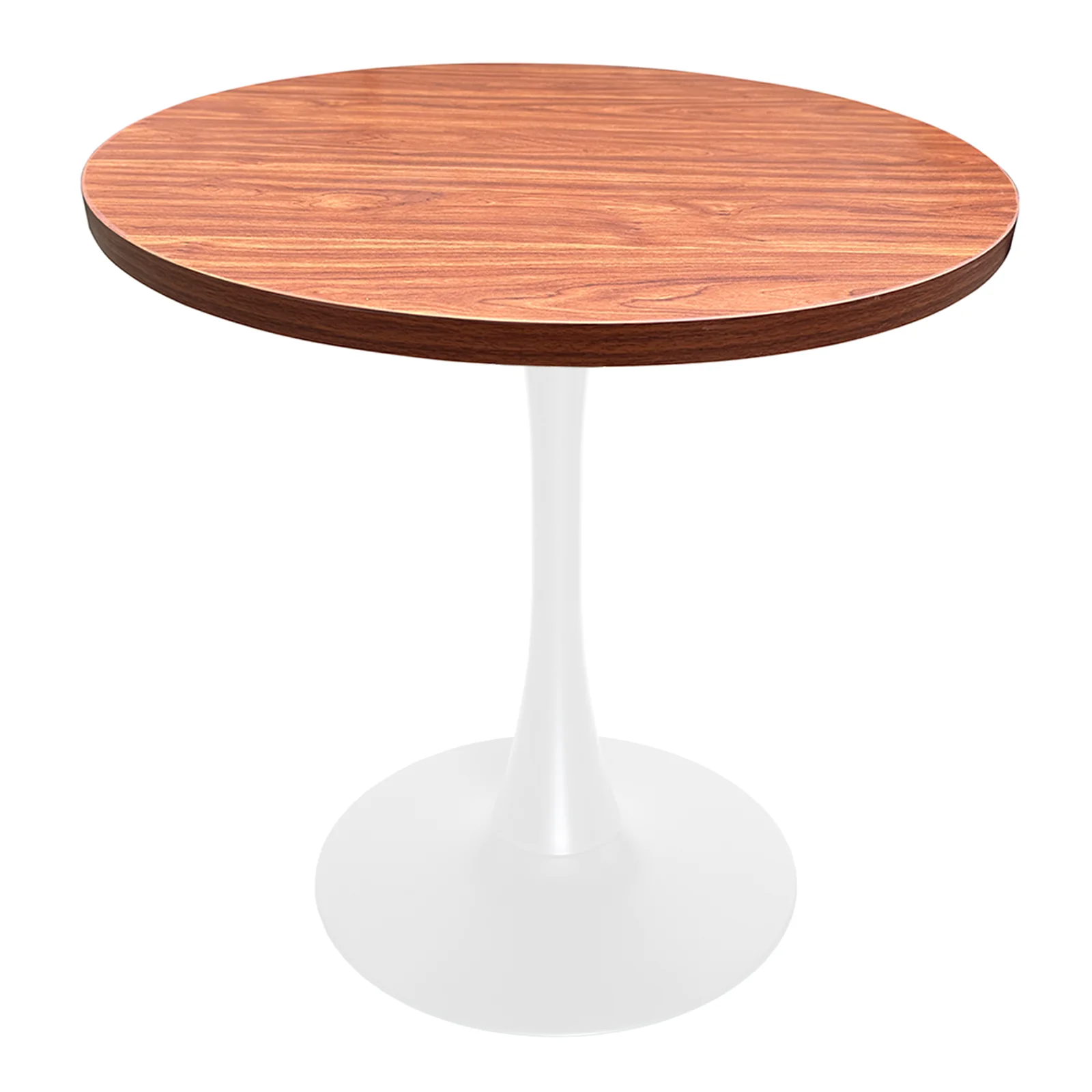 Bristol Dining table, White Base with 36" Round Cognac Brown MDF top