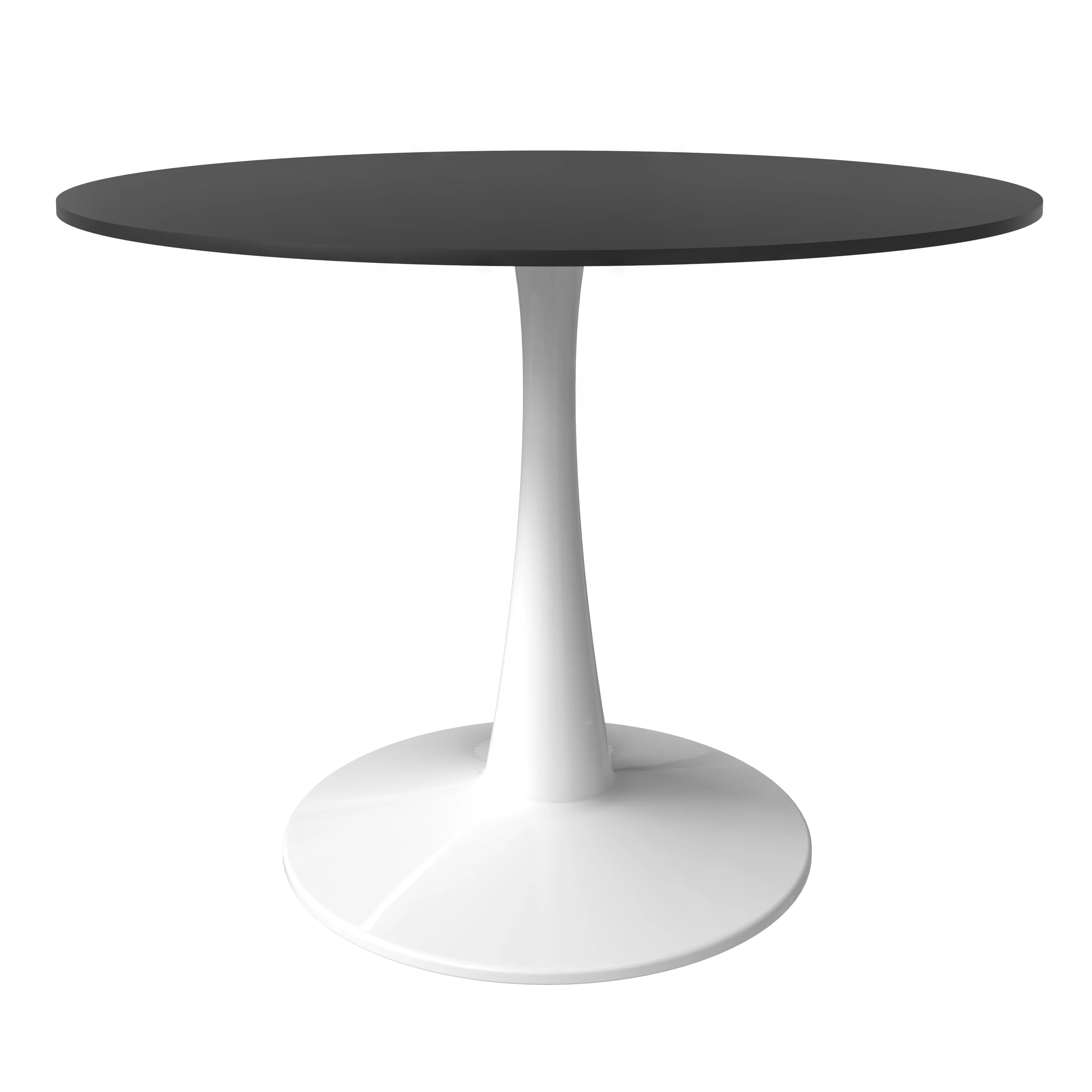 Bristol, 40" Round dining table in White Base with Blacktop