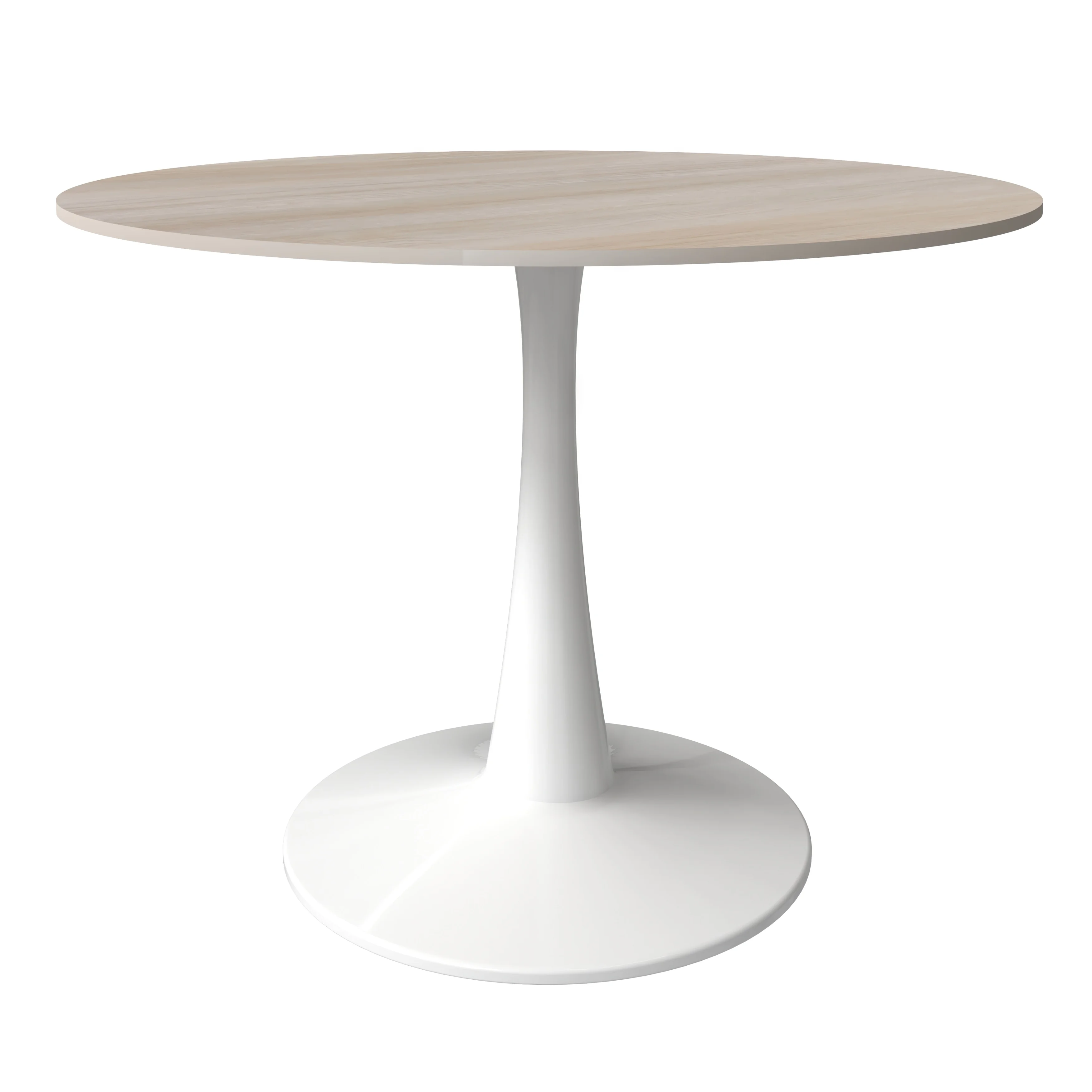 Bristol 40" round dining table White base with marbled MDF top