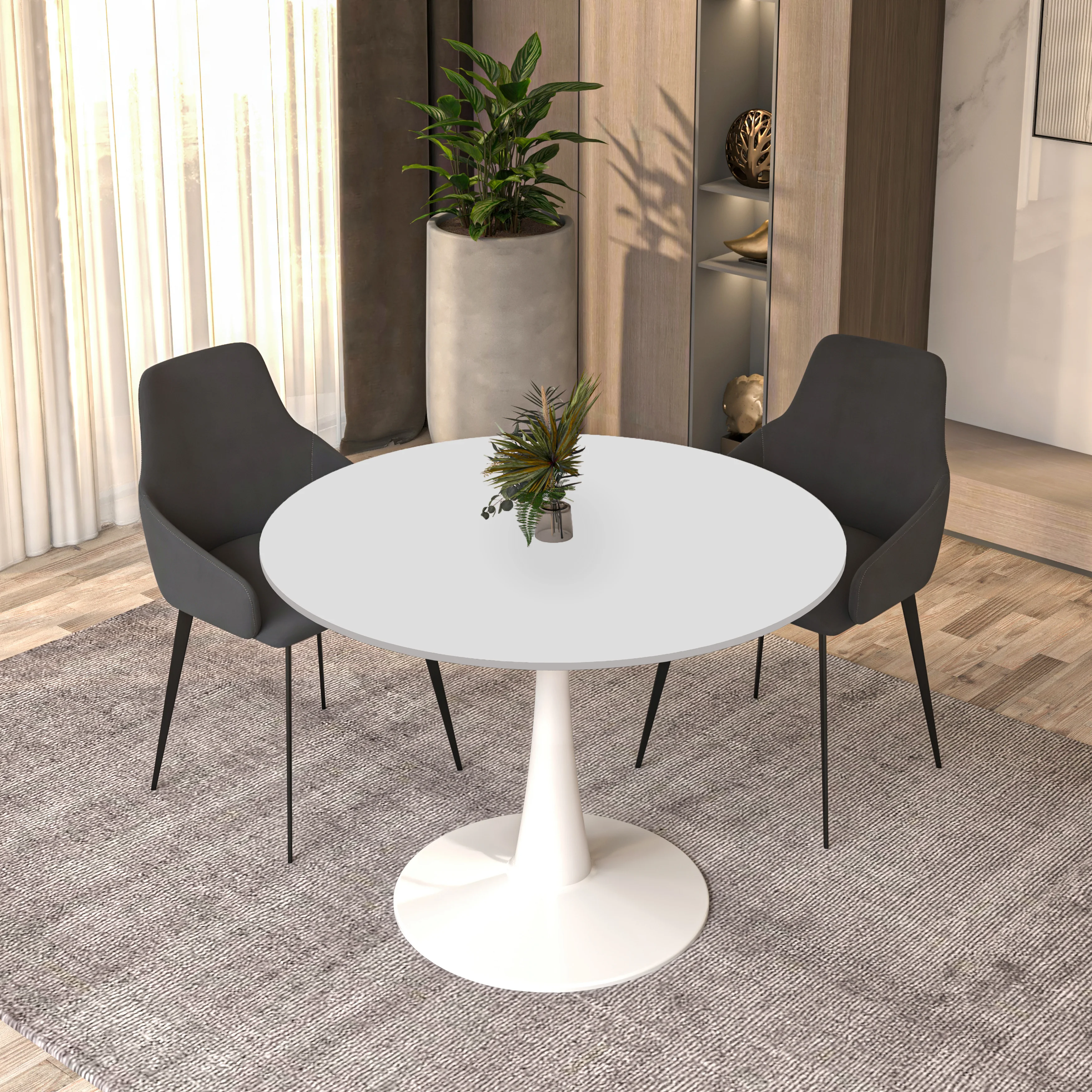 Bristol, 40" Round dining table in White