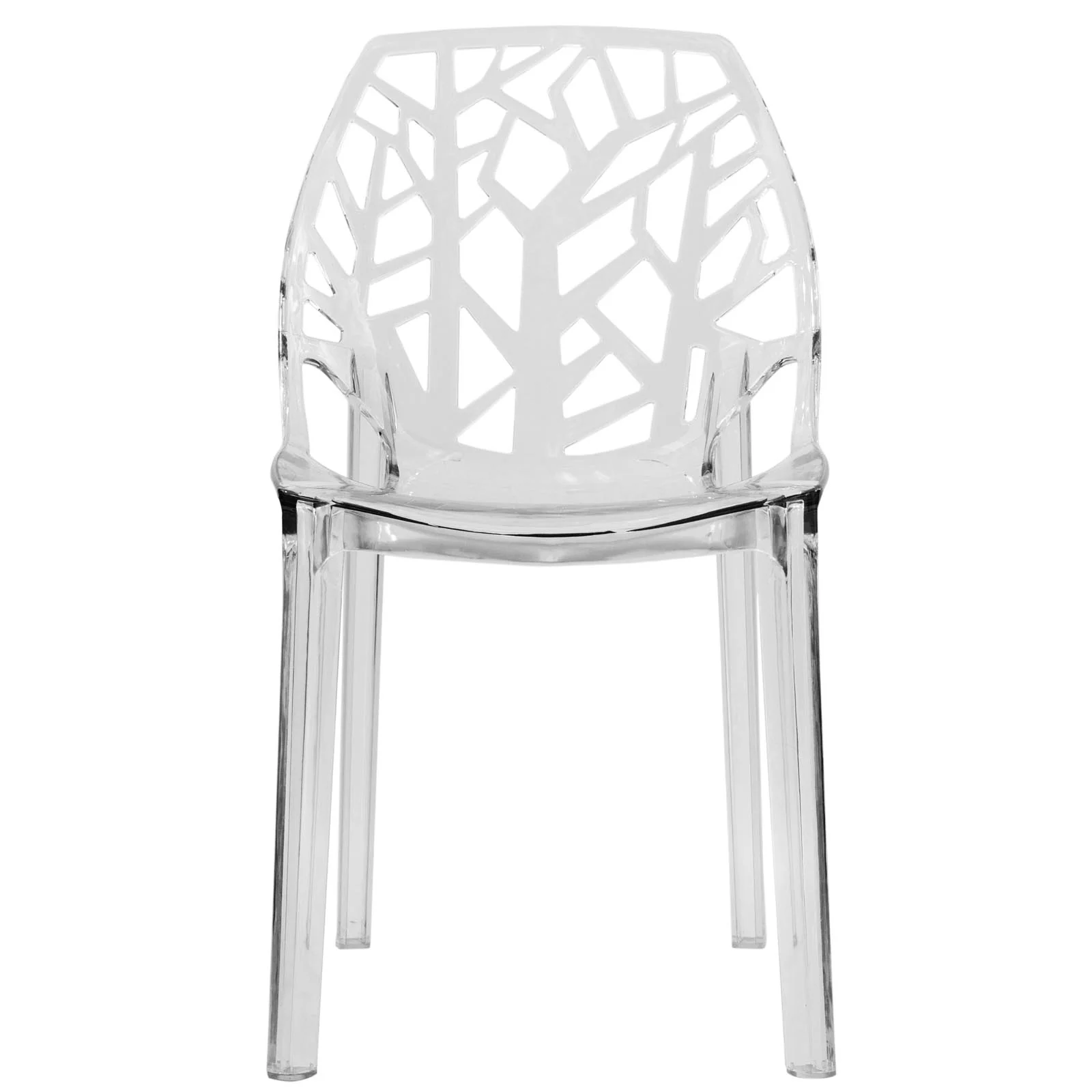 Cornelia Modern Spring Cut-Out Tree Design Stackable Dining Chair