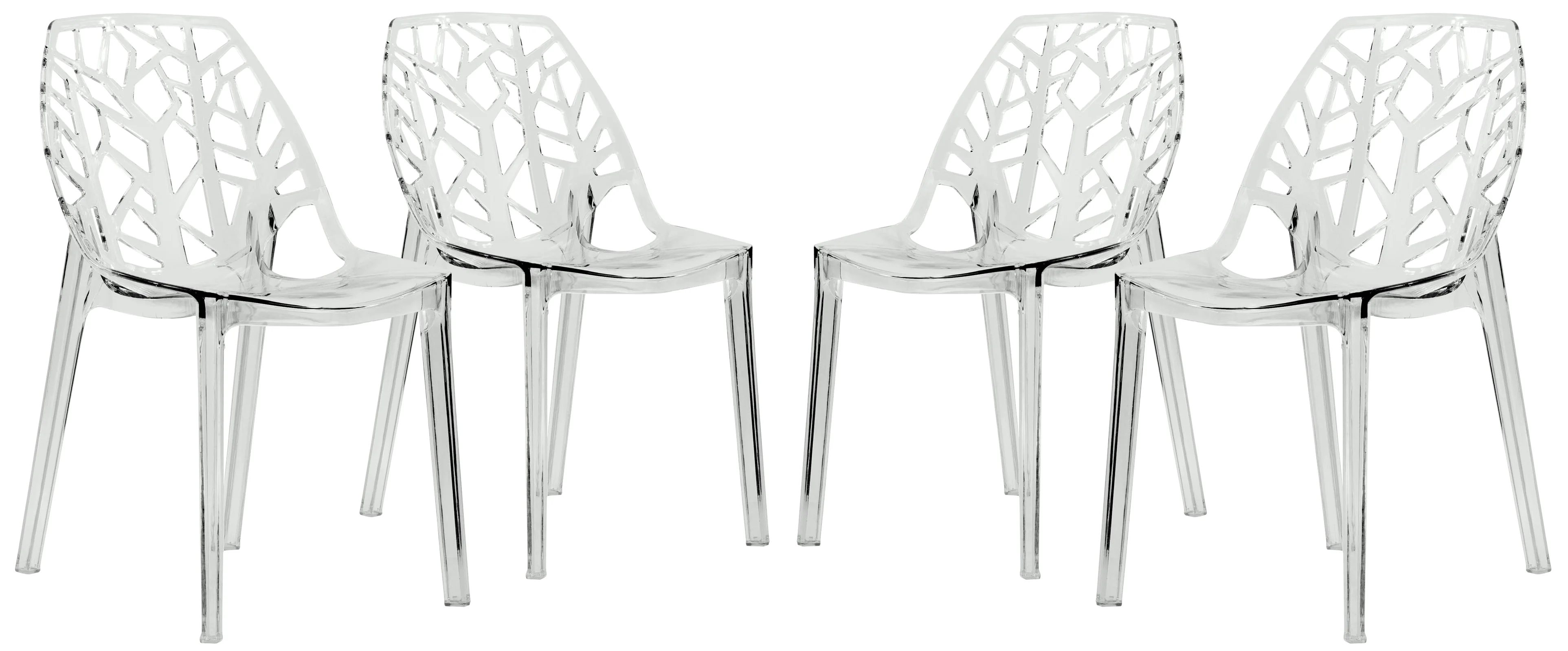 Cornelia Modern Spring Cut-Out Tree Design Stackable Dining Chair