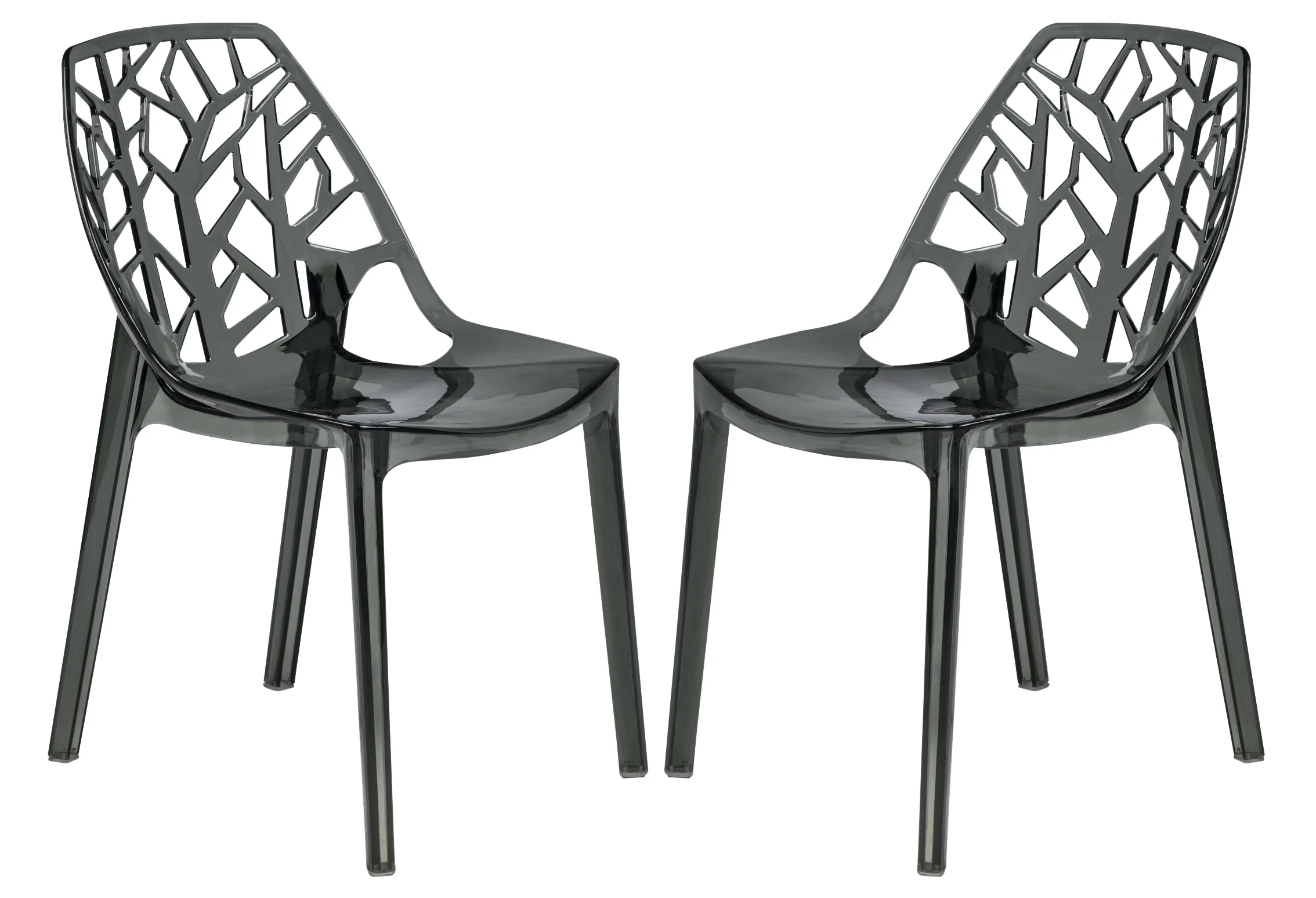 Cornelia Modern Spring Cut-Out Tree Design Stackable Dining Chair