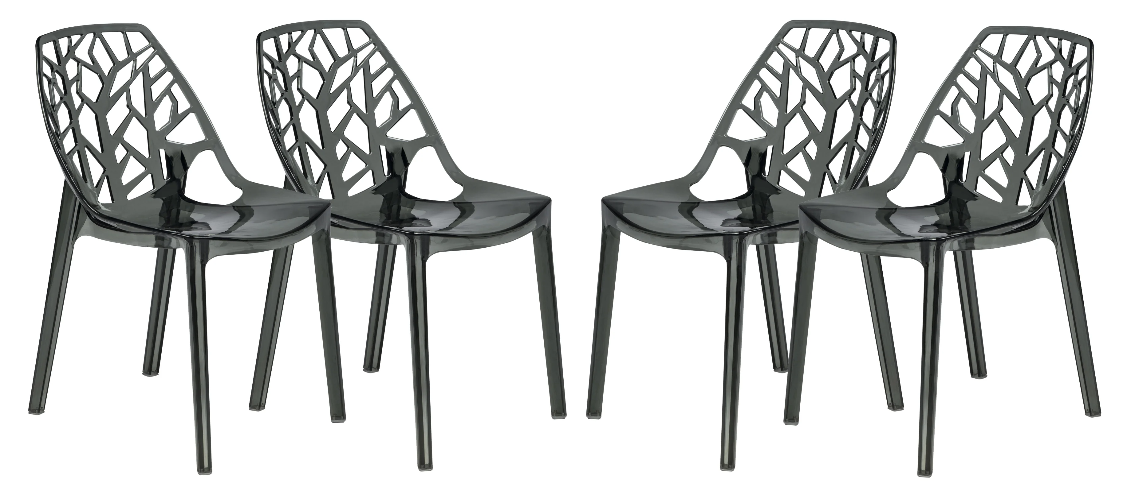 Cornelia Modern Spring Cut-Out Tree Design Stackable Dining Chair