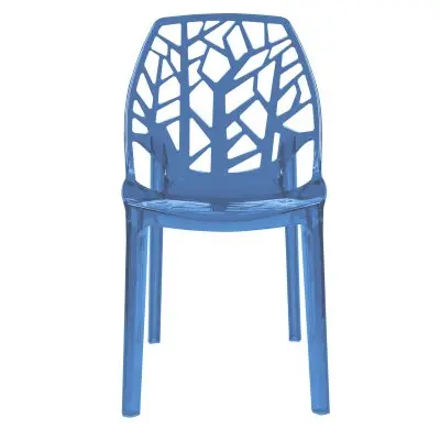 Cornelia Modern Spring Cut-Out Tree Design Stackable Dining Chair