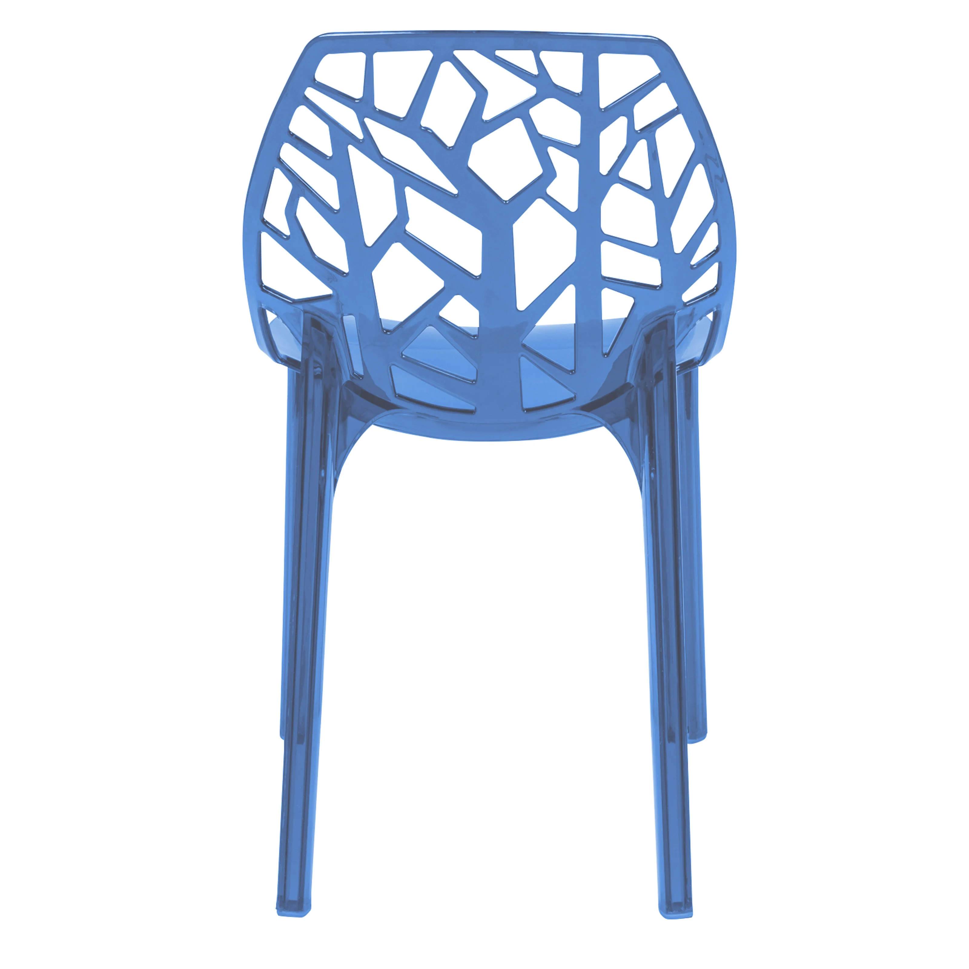 Cornelia Modern Spring Cut-Out Tree Design Stackable Dining Chair