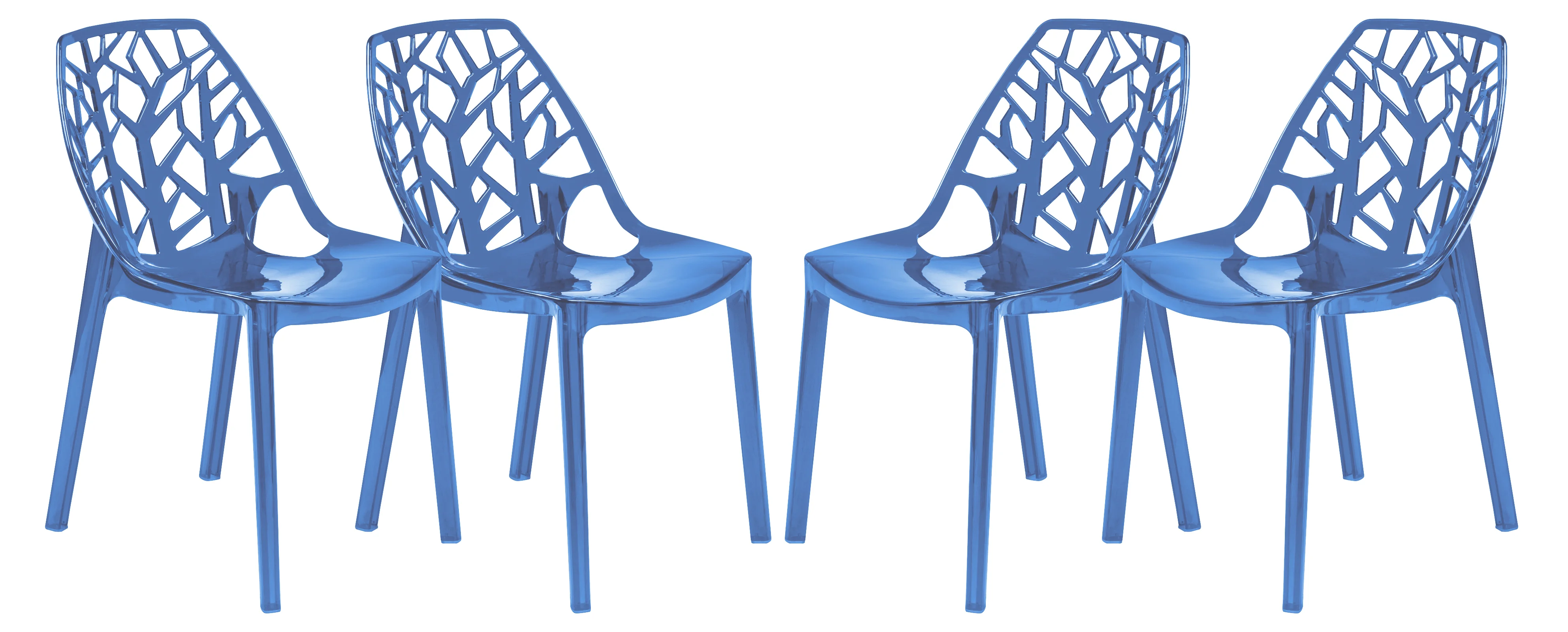 Cornelia Modern Spring Cut-Out Tree Design Stackable Dining Chair