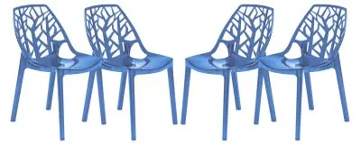 Cornelia Modern Spring Cut-Out Tree Design Stackable Dining Chair