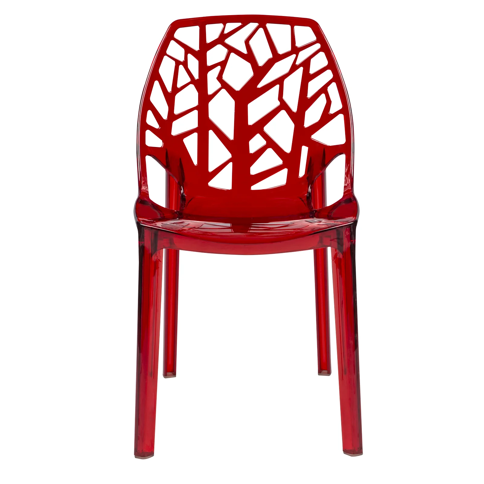 Cornelia Modern Spring Cut-Out Tree Design Stackable Dining Chair