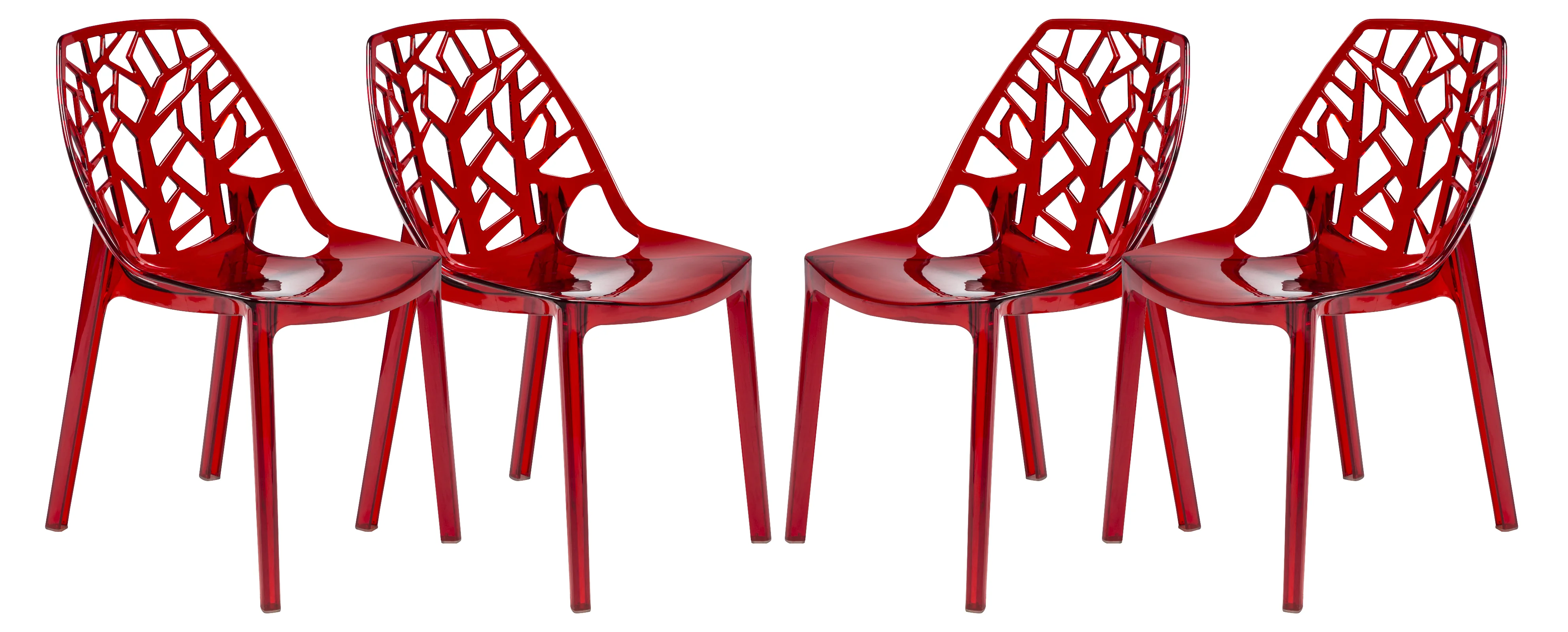 Cornelia Modern Spring Cut-Out Tree Design Stackable Dining Chair