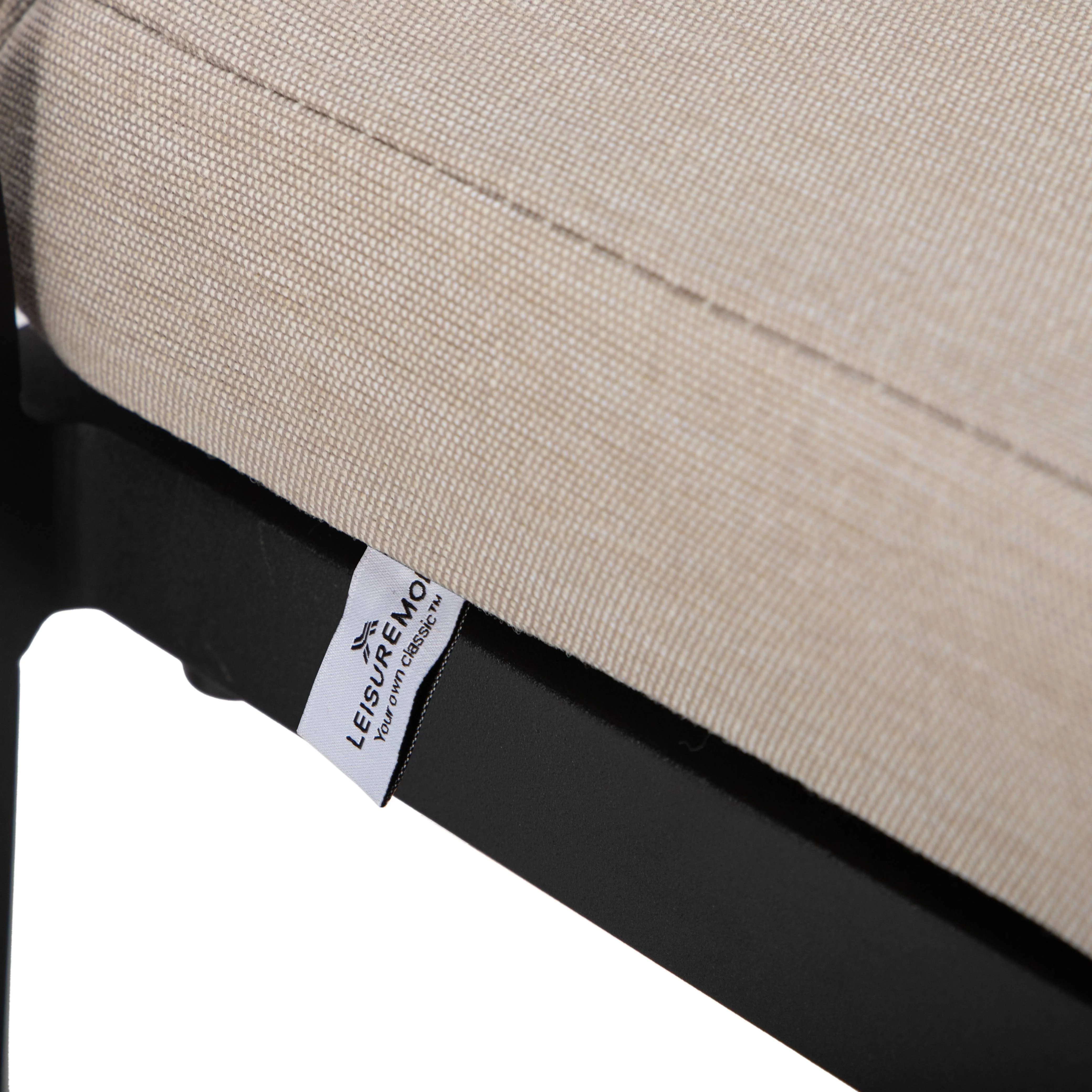 Chelsea Collection Modern Aluminum Outdoor Bar Chair in black with Beige Cushions - Set of 2