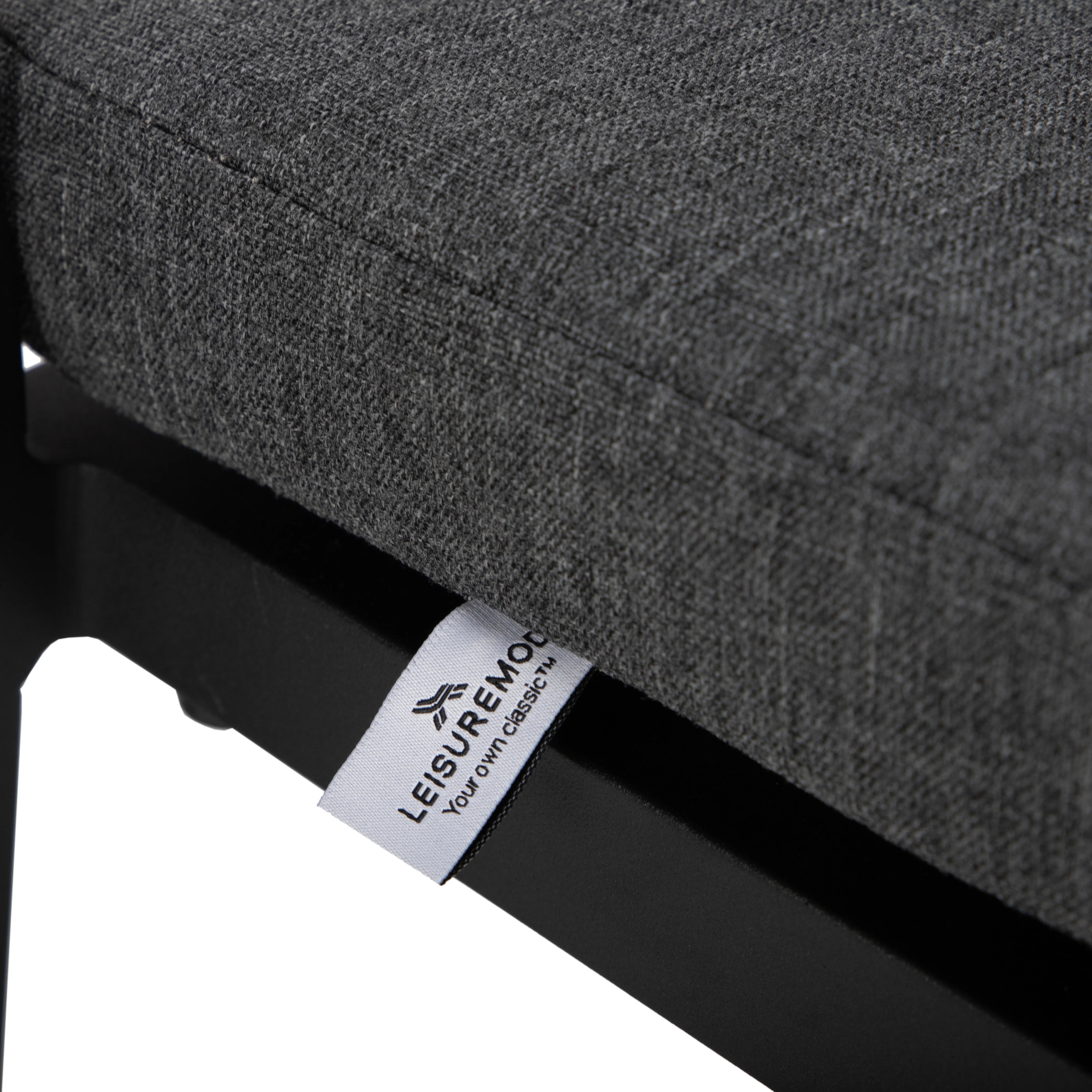 Chelsea Collection Modern Aluminum Outdoor Bar Chair in black with Charcoal Cushions