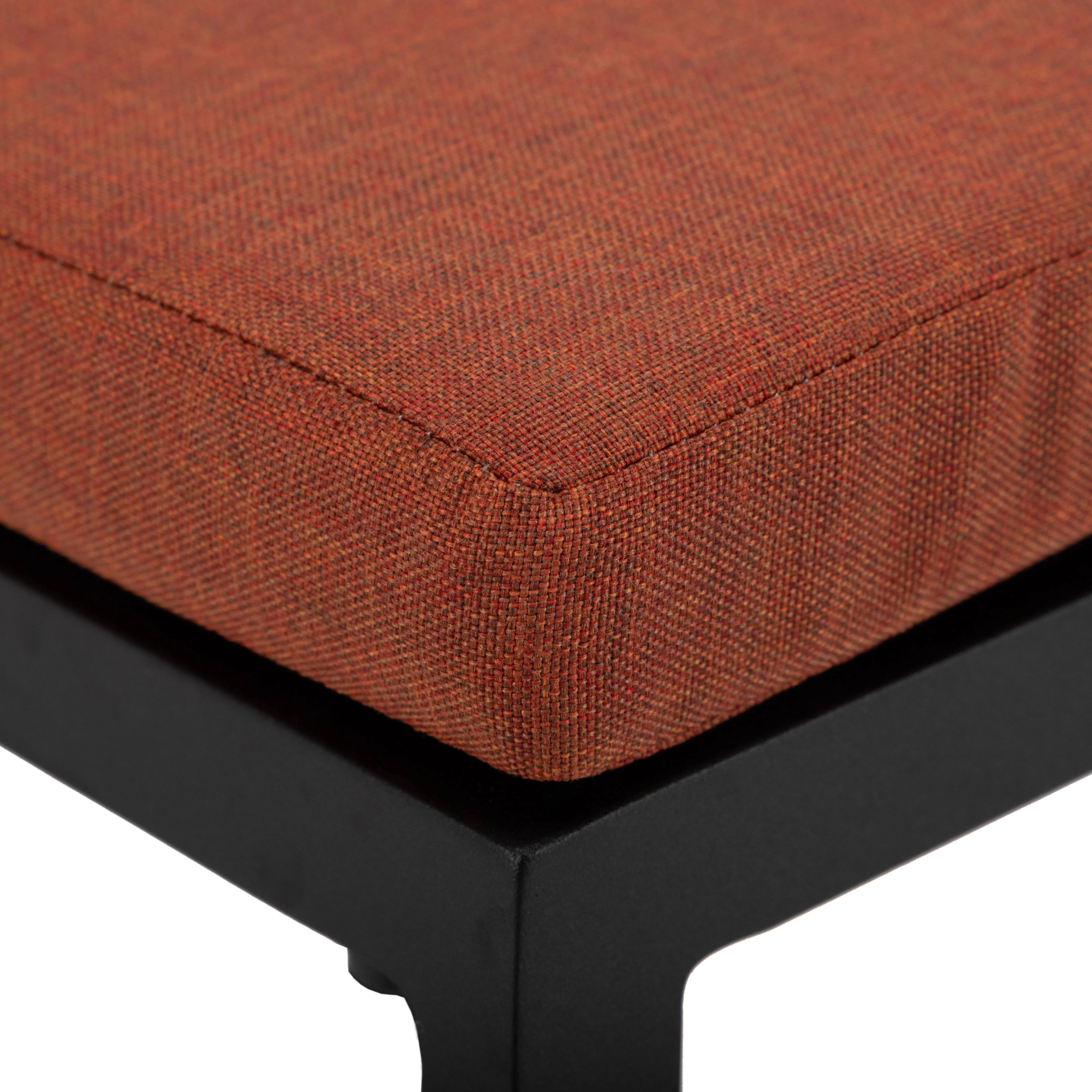 Chelsea Collection Modern Aluminum Outdoor Bar Chair in black with Orange Cushions - Set of 2