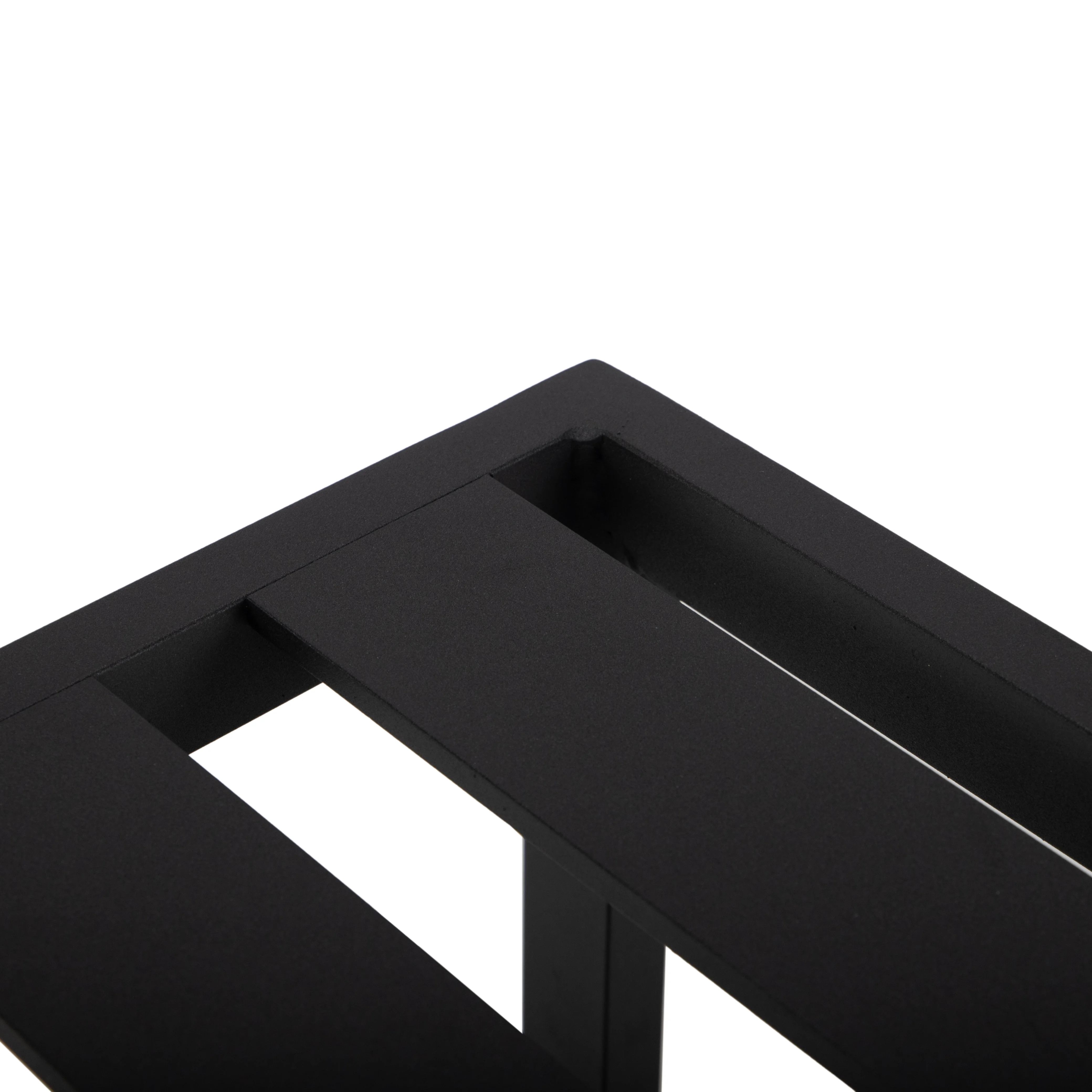 Chelsea Collection Aluminum Outdoor Dining Set, 1 Bar Height Fire Pit Table and 6 Bar Chair in black with Charocal Cushions