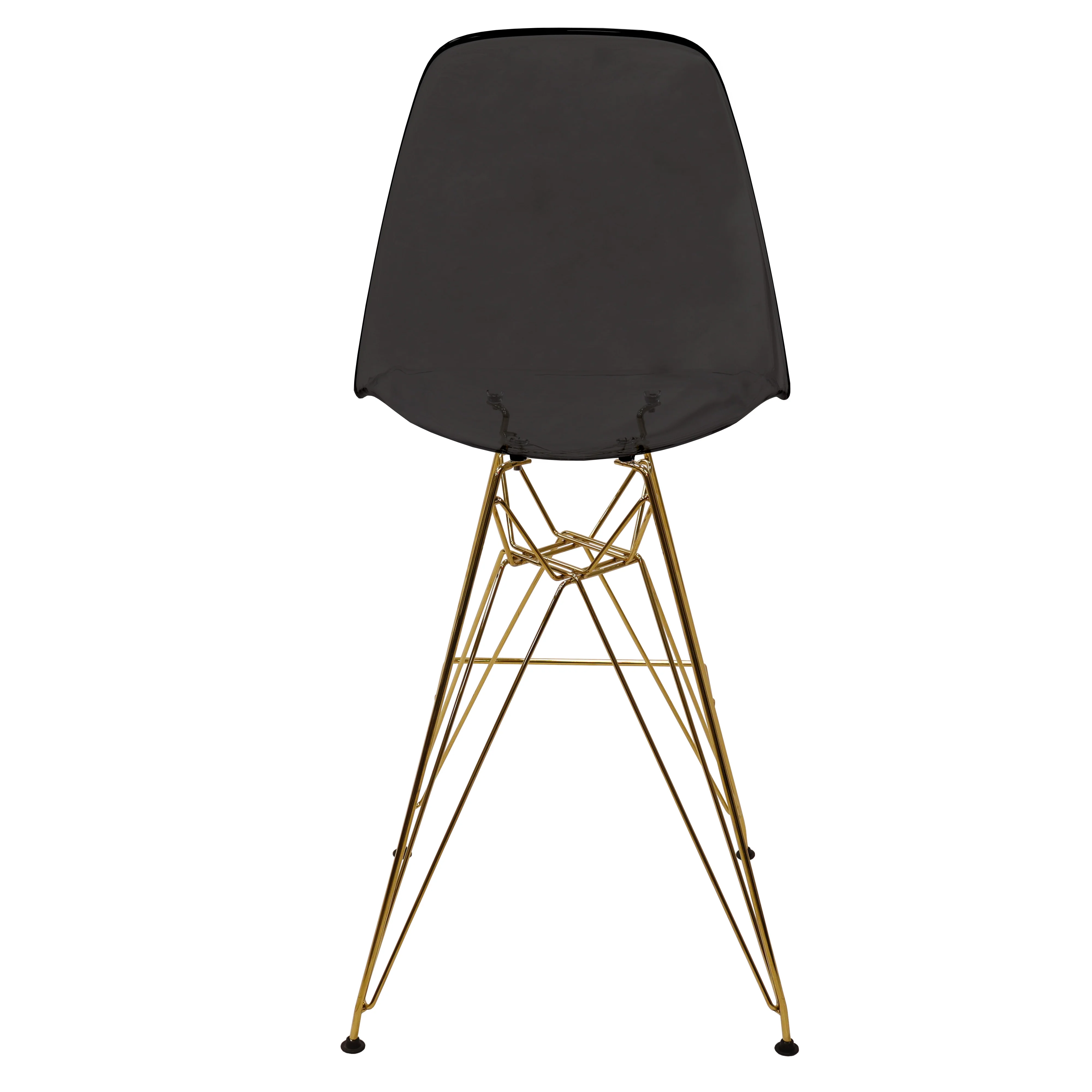 Cresco Counter Height Chair With Eiffel Gold Base In Transparent Black