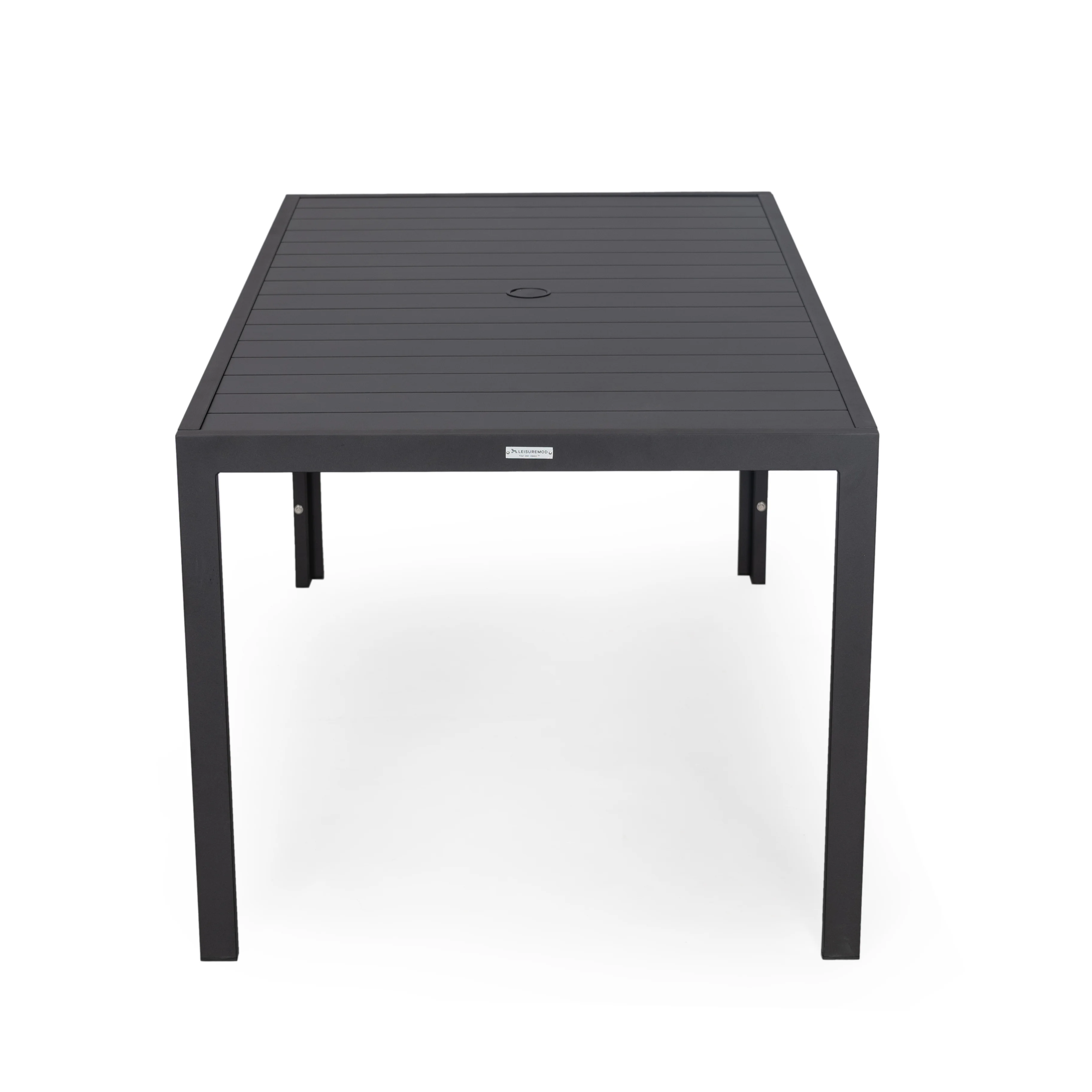 Chelsea Aluminum Outdoor Dining Table With 6 Chairs and Charcoal Black Cushions