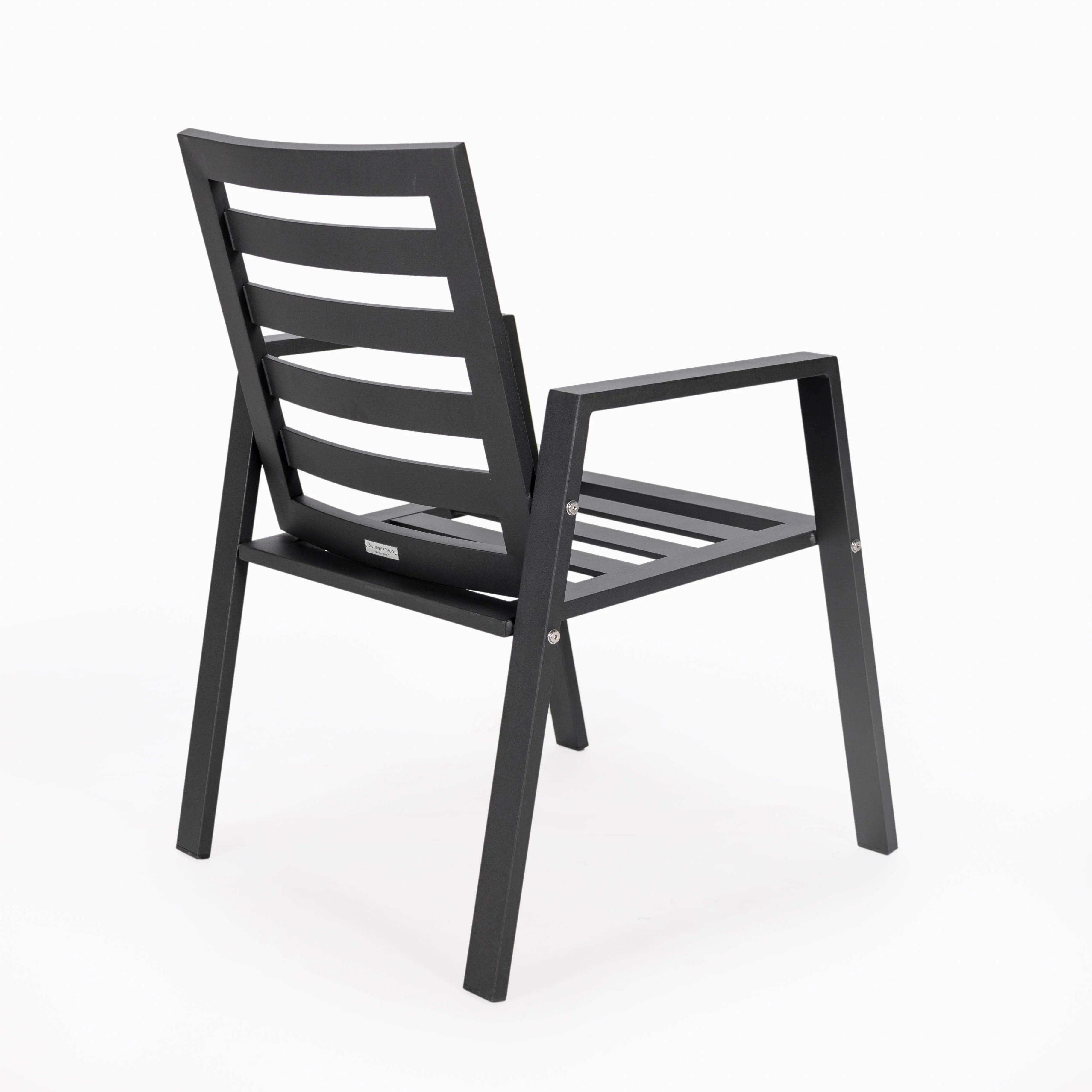 Chelsea Modern Patio Dining Armchair in Aluminum with Removable Cushions Set of 2