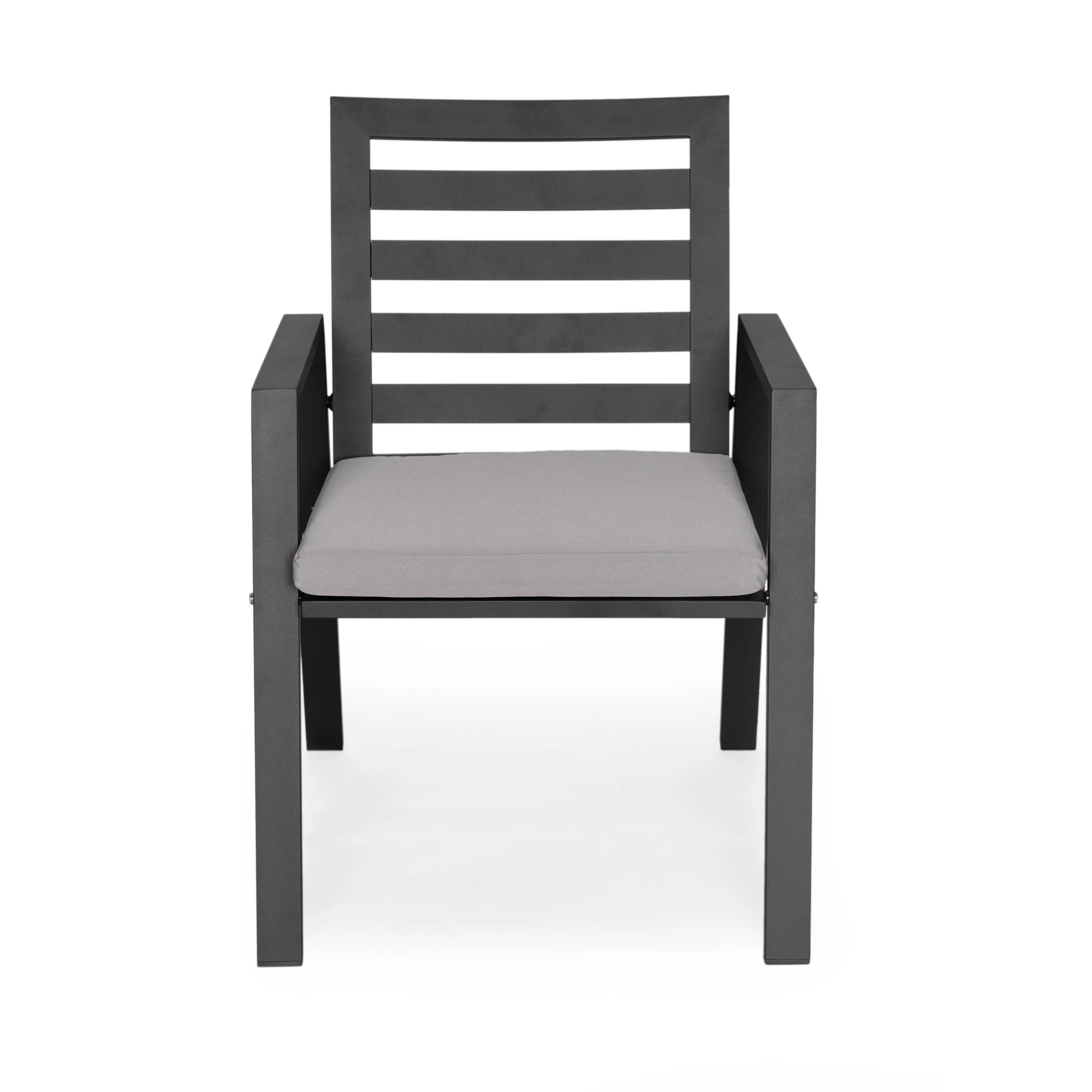 Chelsea Modern Patio Dining Armchair in Aluminum with Removable Cushions Set of 4