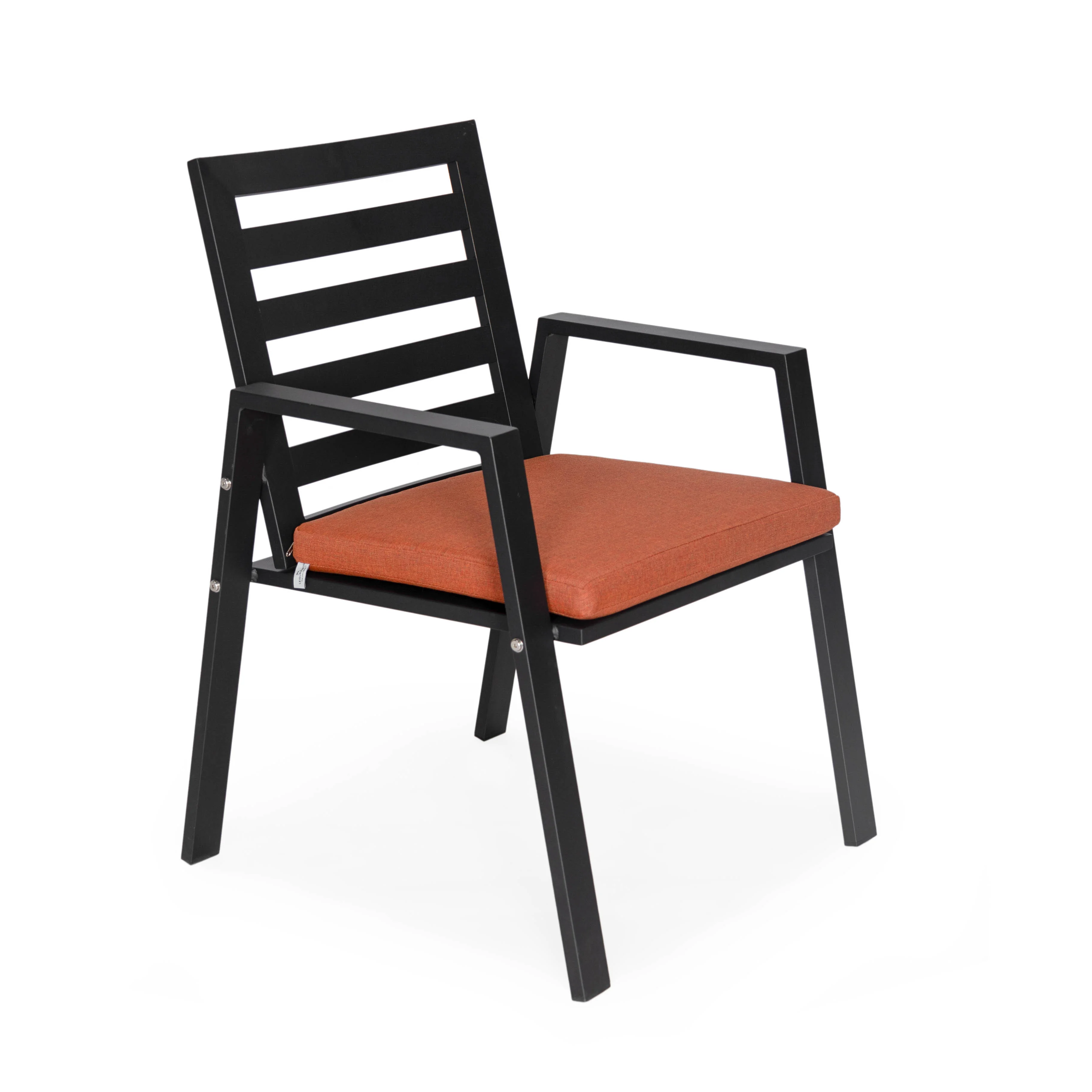 Chelsea Modern Patio Dining Armchair in Aluminum with Removable Cushions
