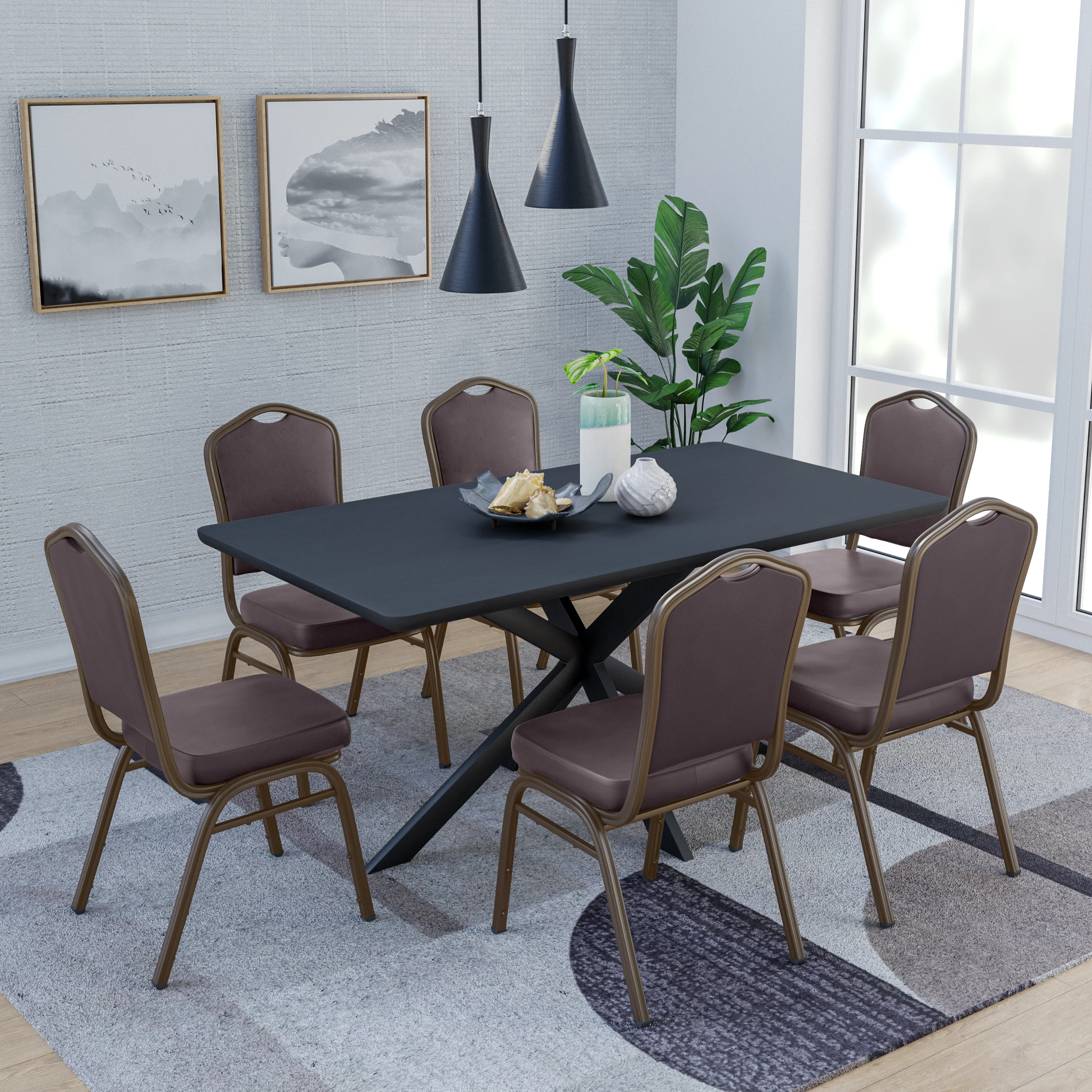 Cove Collection Banquet Chair In Brown