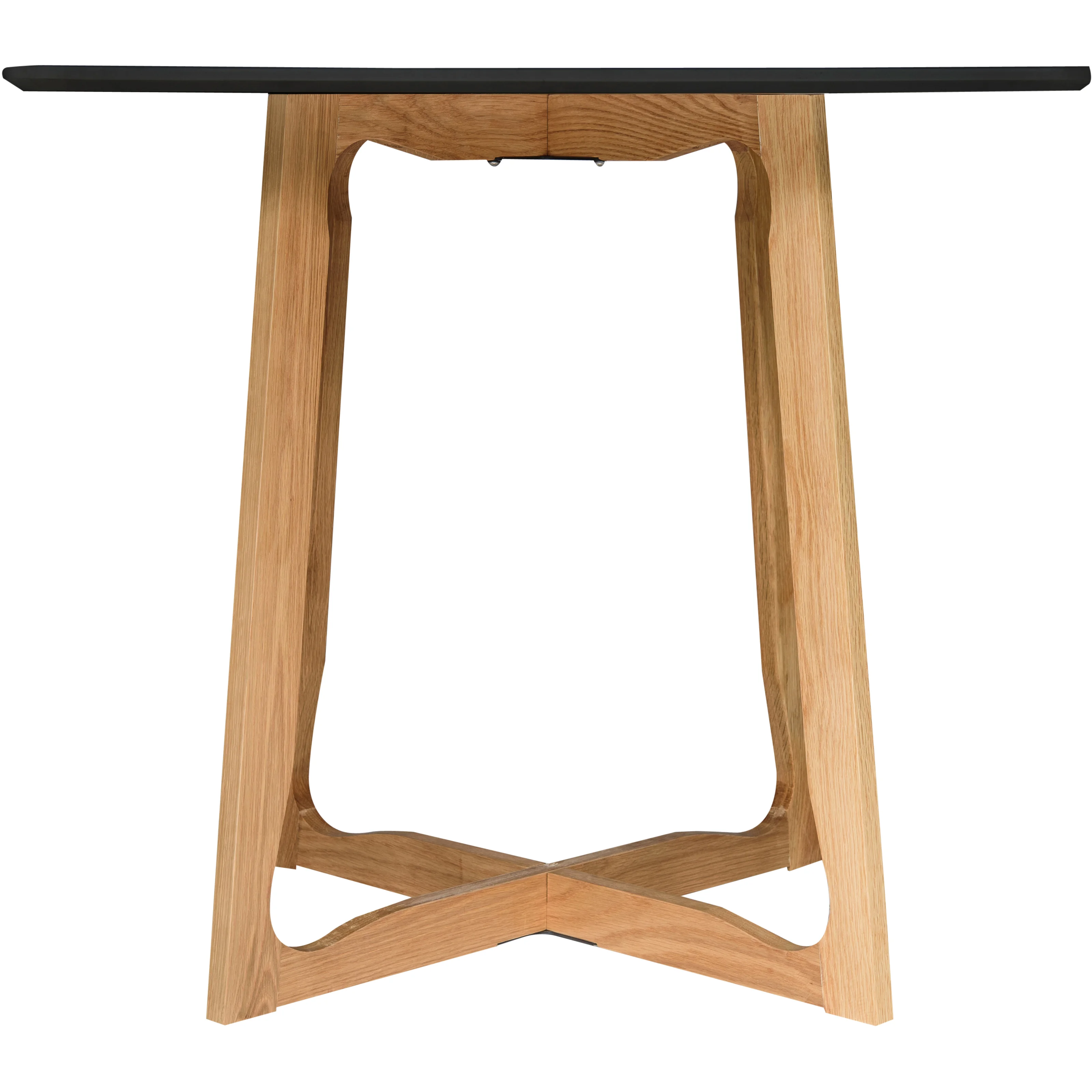 Cedar Square Bistro Dining Table W/ Natural Wood X Shaped Sled Base