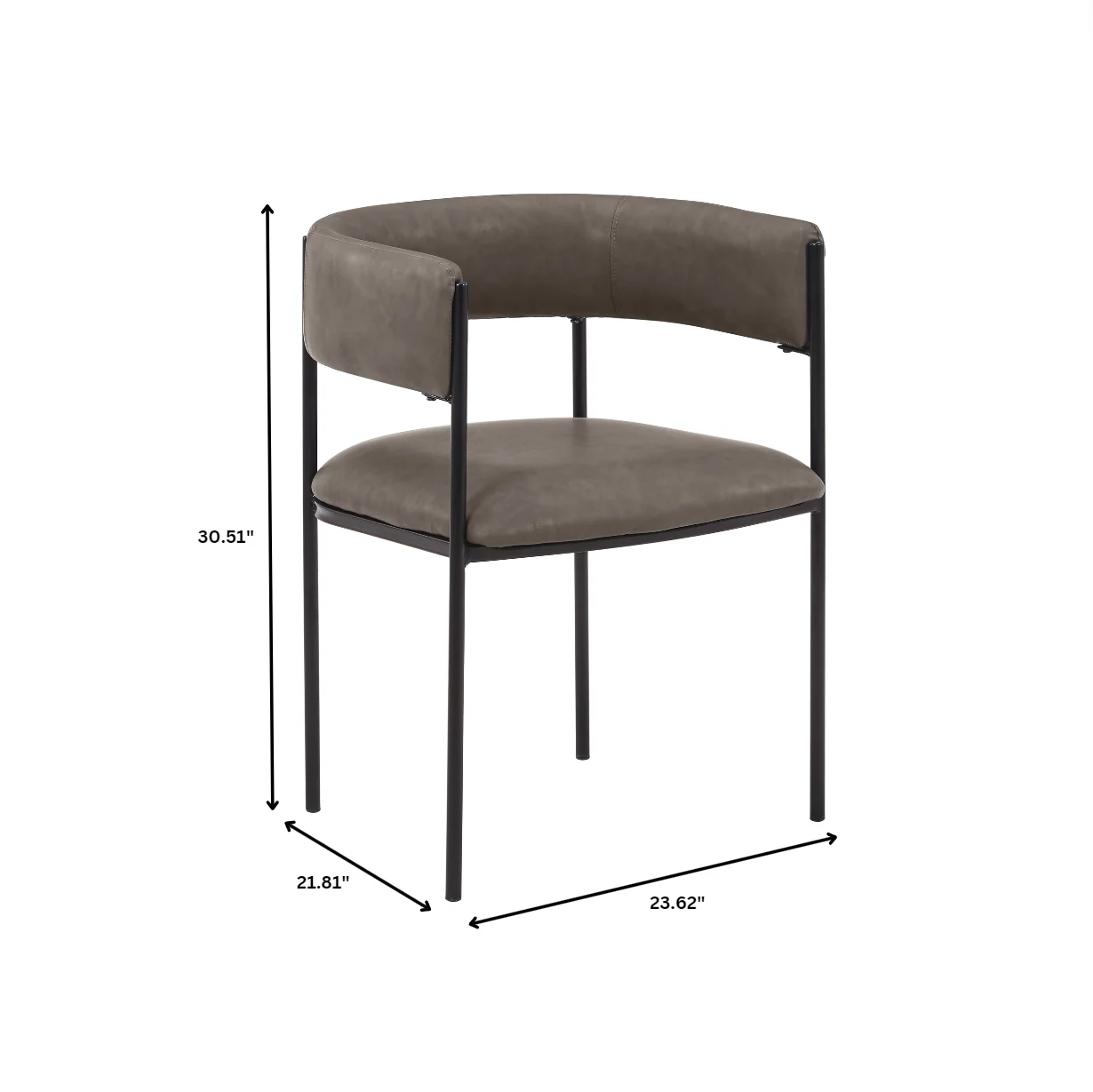 Cyril Collection Modern Chair in Charcoal