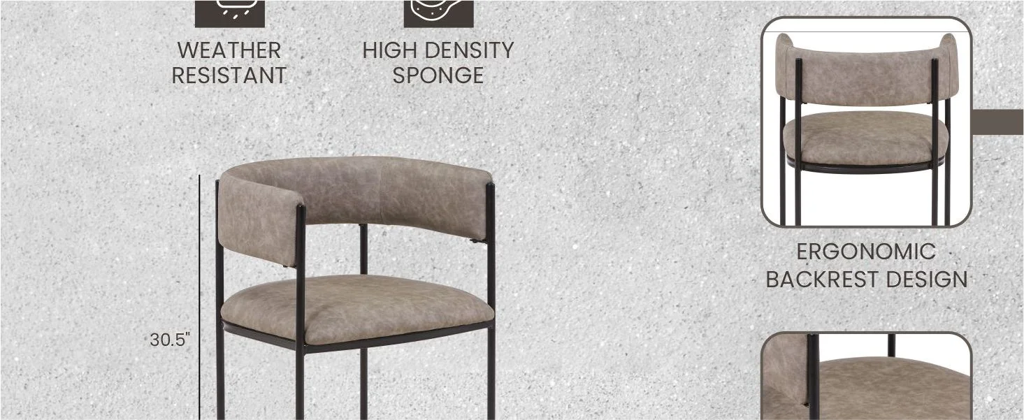 Cyril Collection Modern Chair in Aged Grey