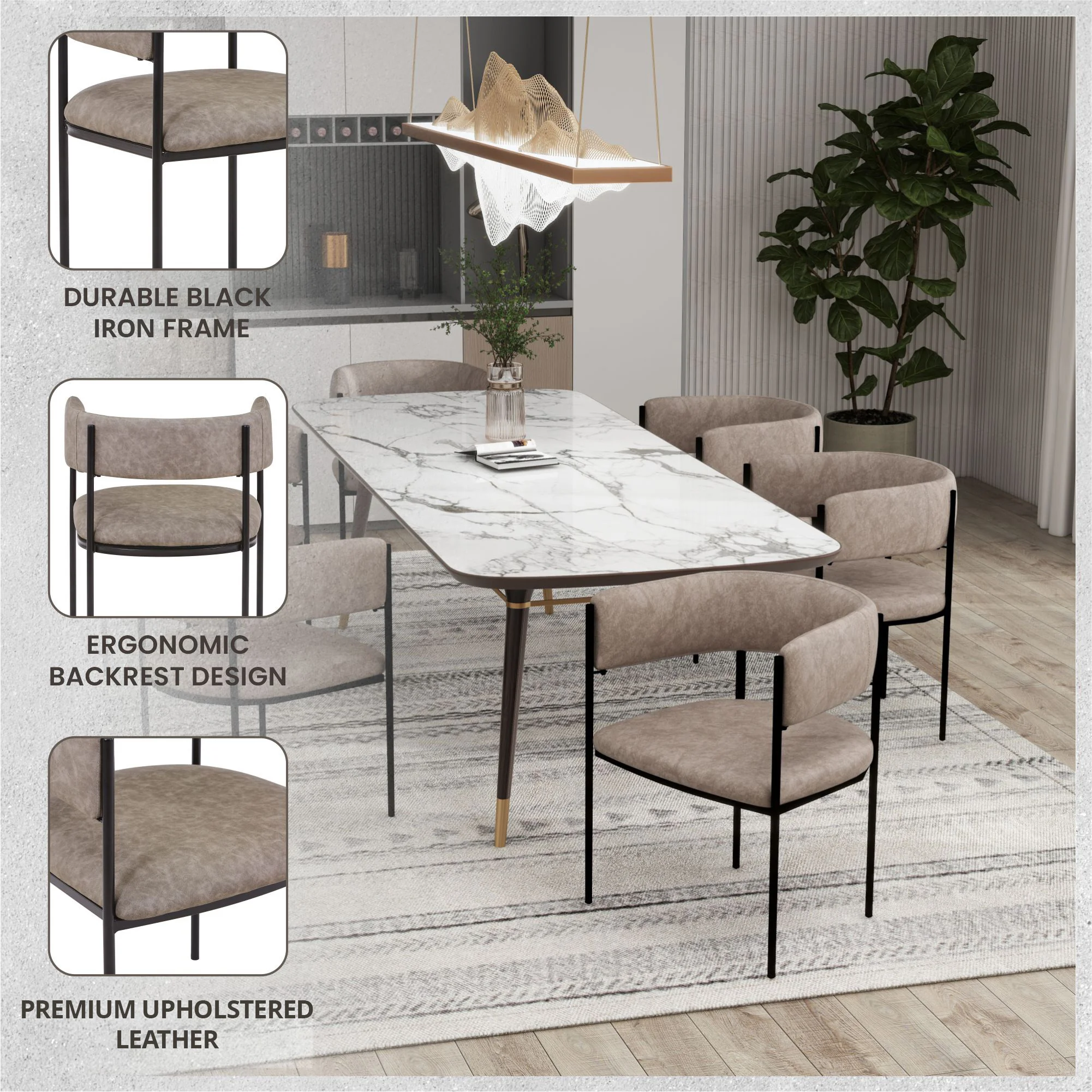 Cyril Collection Modern Chair in Aged Grey Set of 2