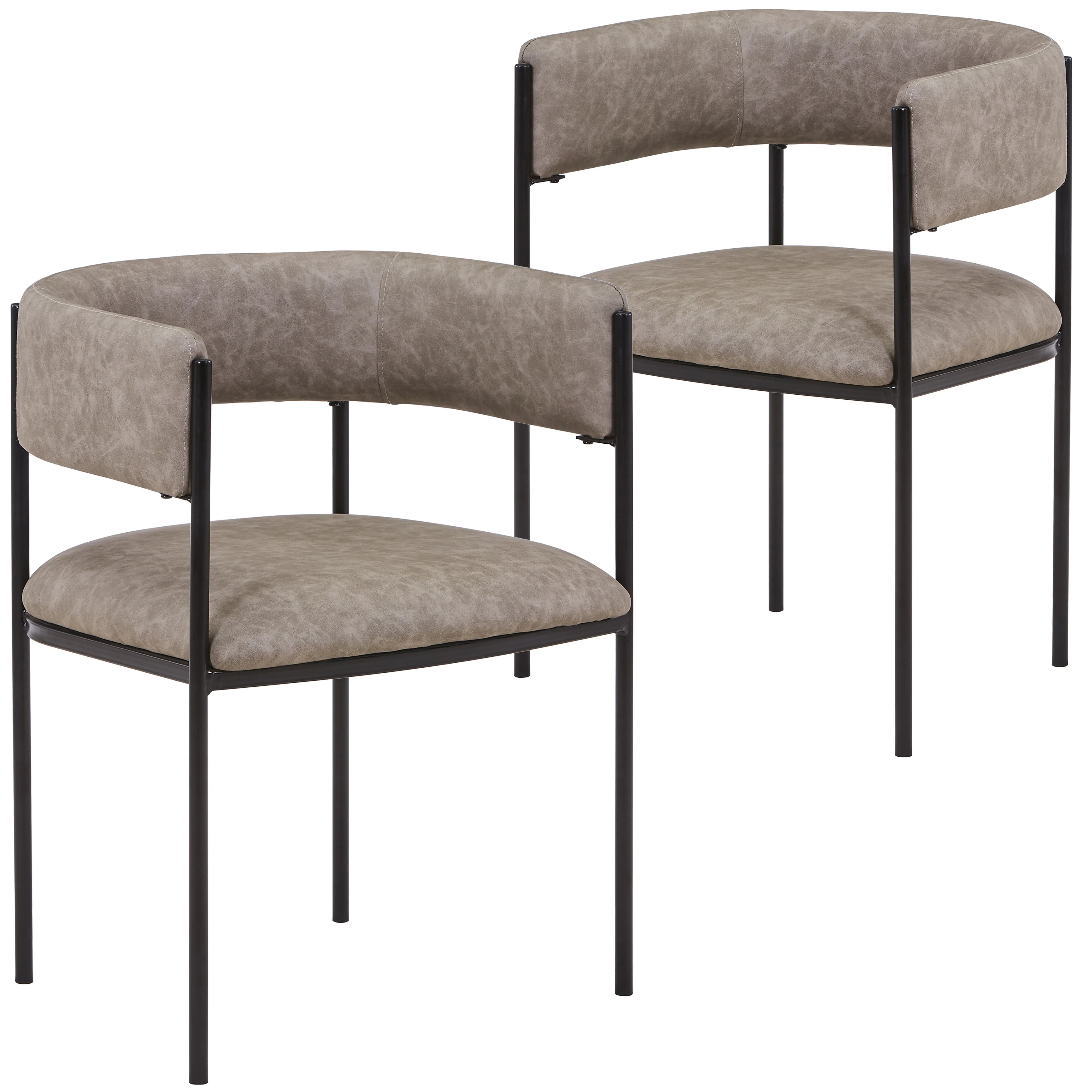 Cyril Collection Modern Chair in Aged Grey Set of 2
