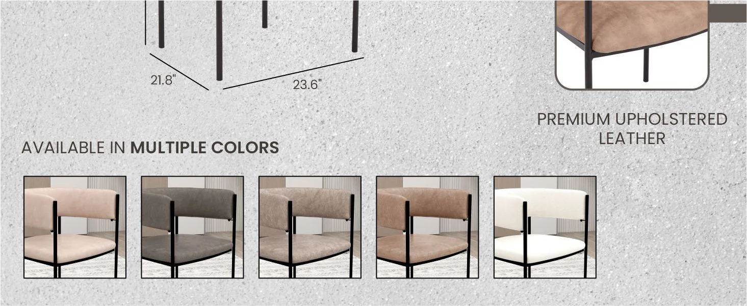 Cyril Collection Modern Chair in Light Brown Velvet Set of 2