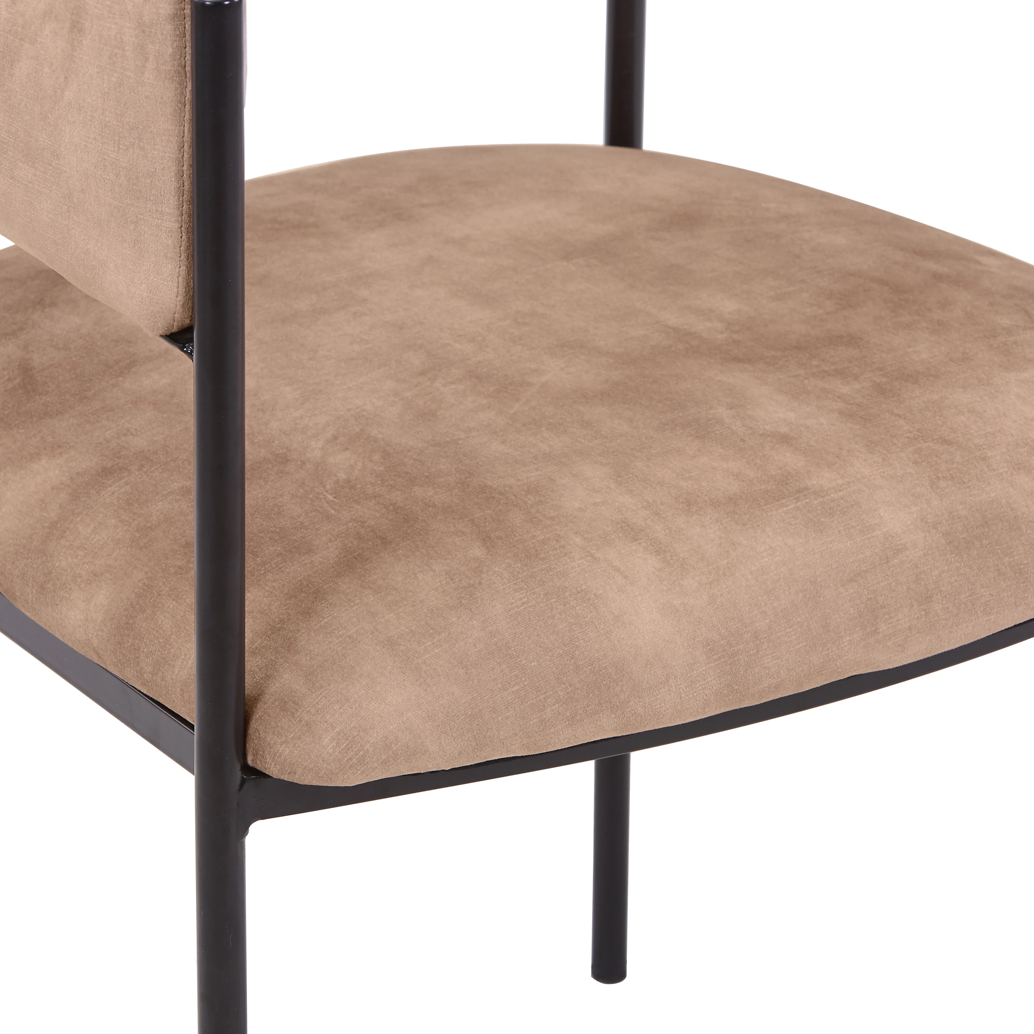 Cyril Collection Modern Chair in Light Brown Velvet Set of 2