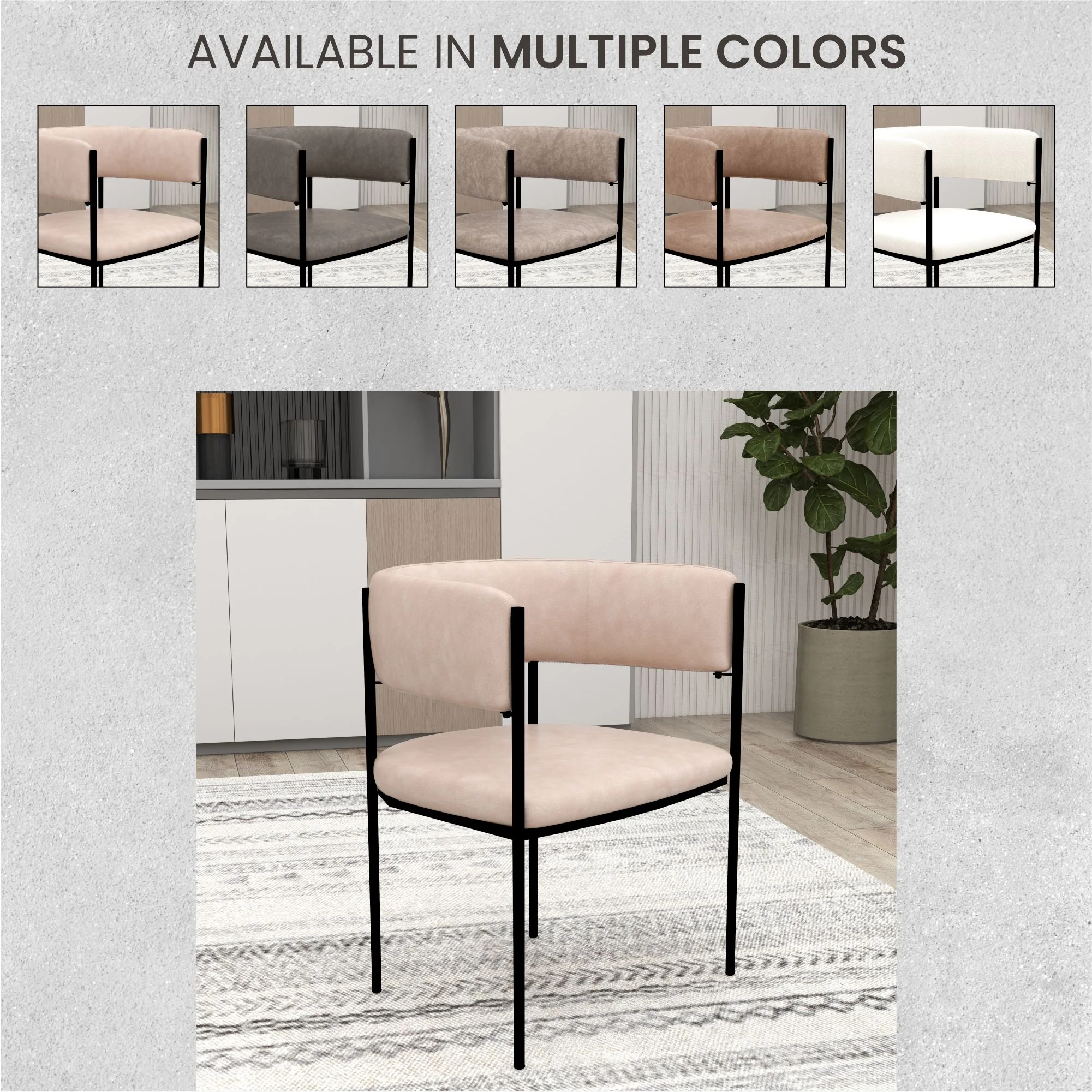 Cyril Collection Modern Chair in Taupe Set of 2